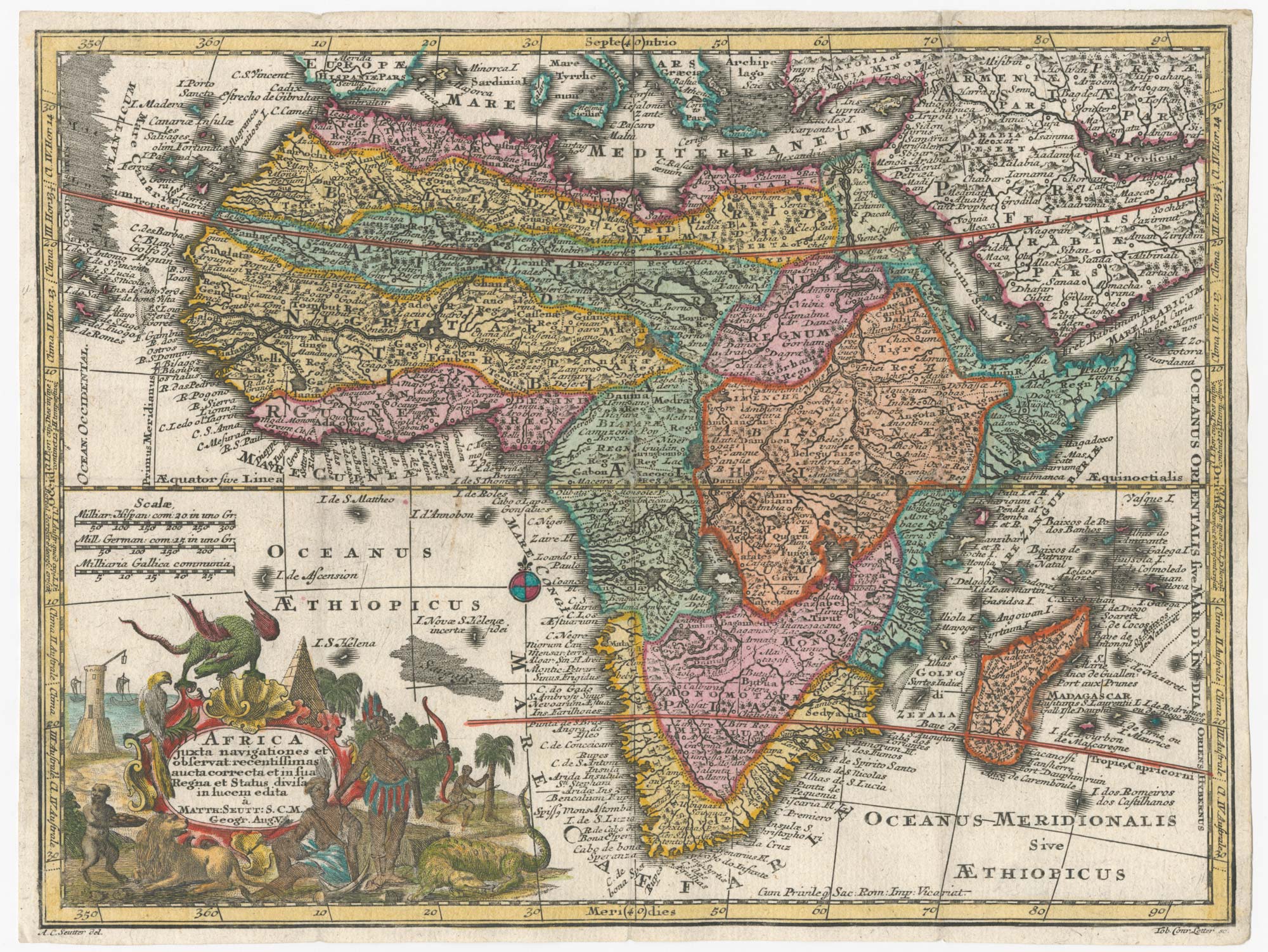 Seutter Africa miniature