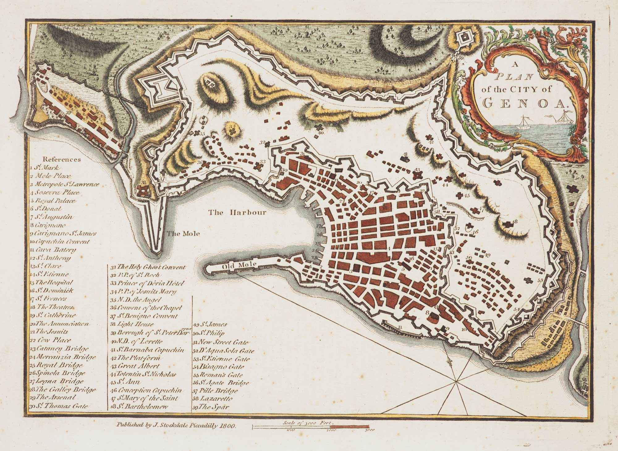 A Plan of the City of Genoa. by ANDREWS, John., 1800.