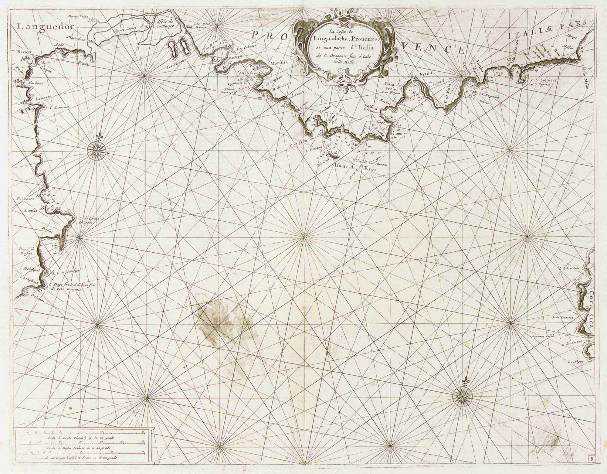 La Costa di Linguadocha, Provenza, et una parte d'Italia da by LEVANTO, Francesco Maria., 1696.