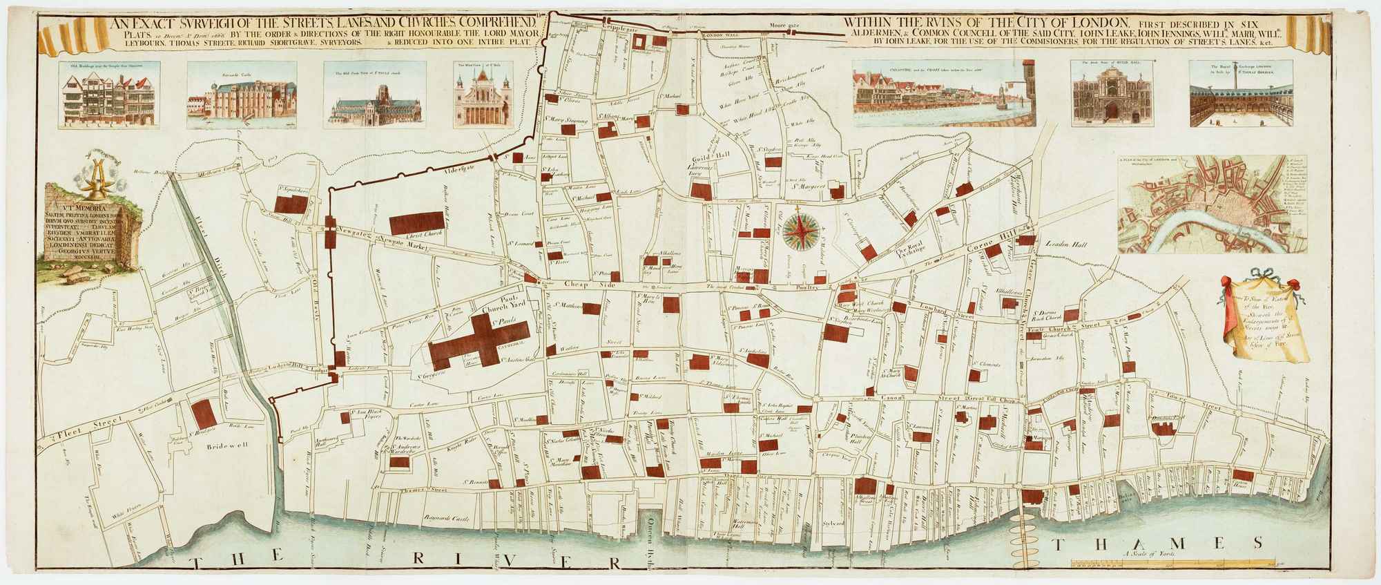 An Exact Surveigh of the Streets, Lanes, and Churches, Comprehend by LEAKE, John., 1723.