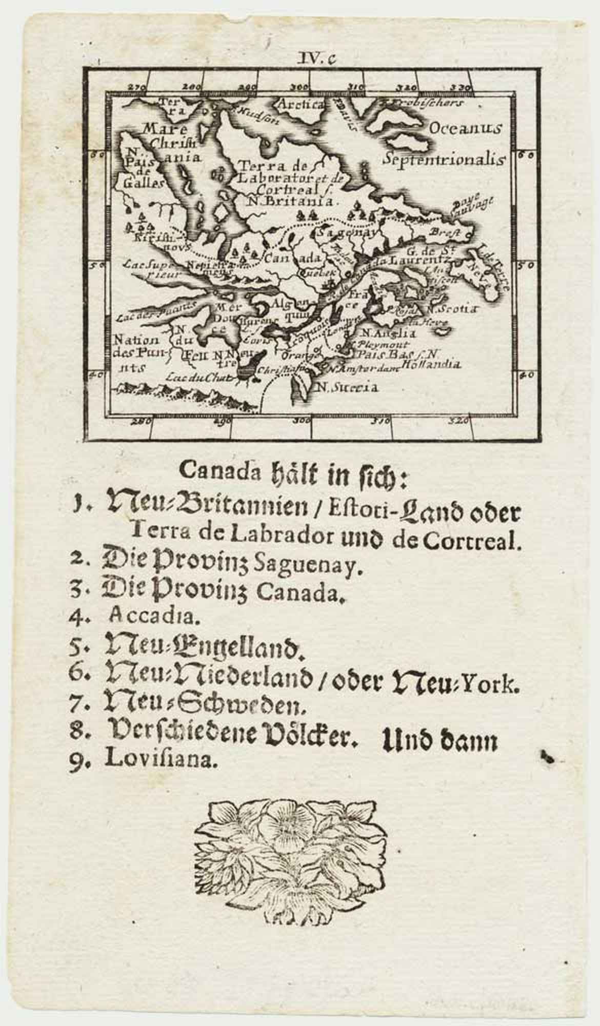 [Canada...] by MULLER, Johann Ulrich., 1692.