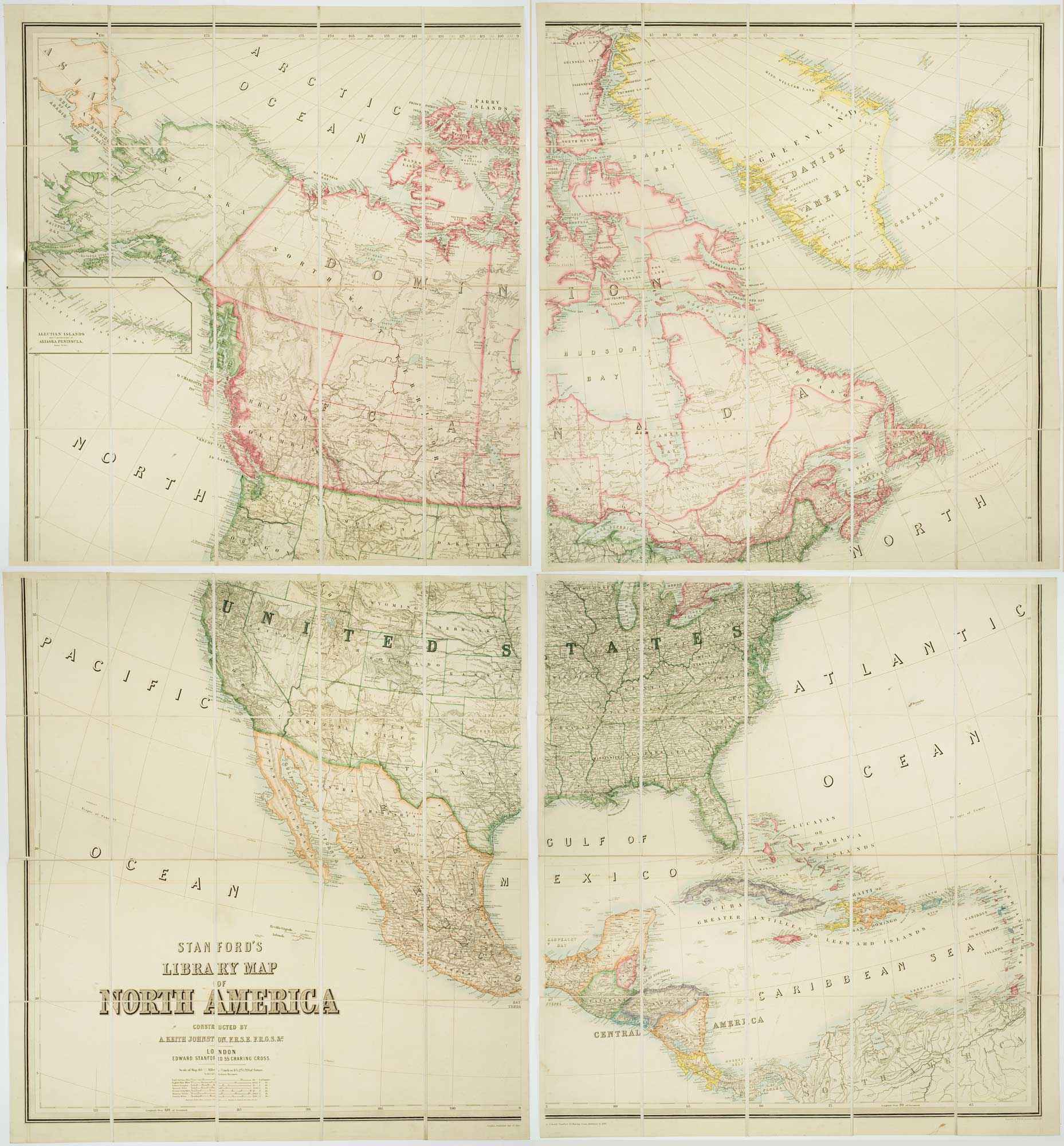 Johnston North America wall map