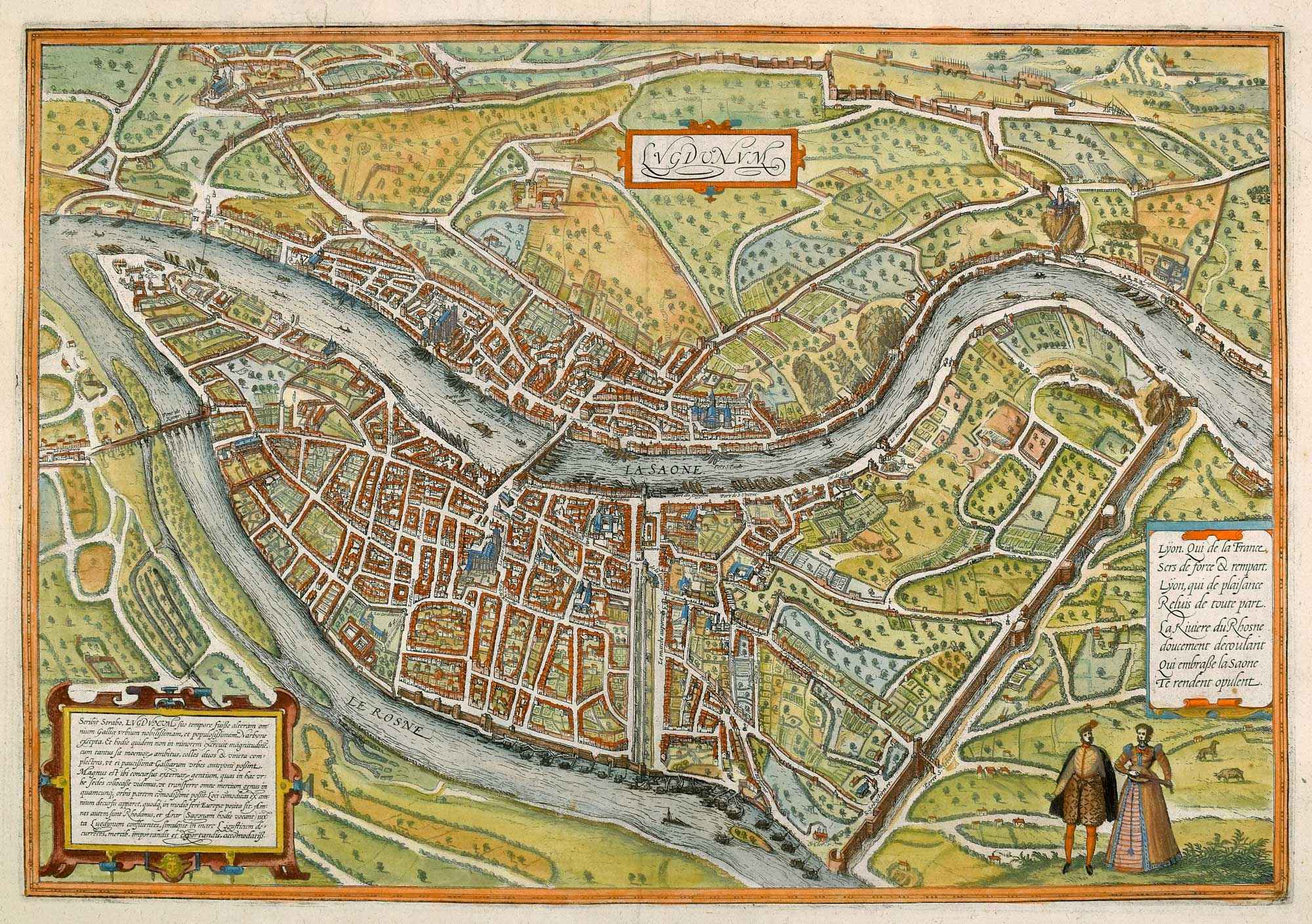 Lugdunum. Lÿon. by BRAUN, Georg & HOGENBERG, Frans., 1598.