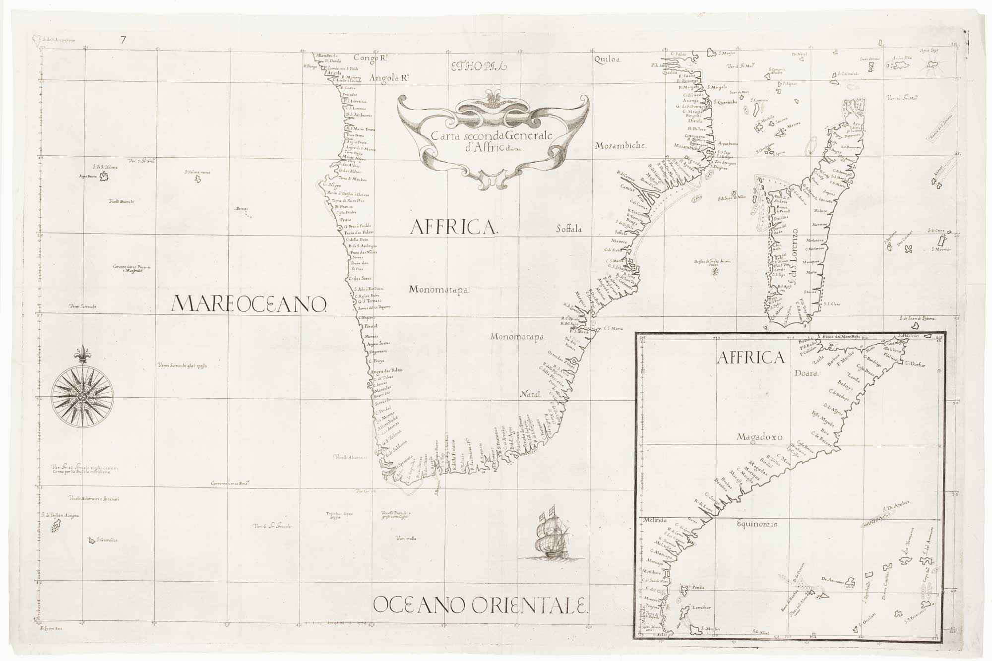 Carta seconda Generale d'Affrica. by DUDLEY, Robert., 1661.