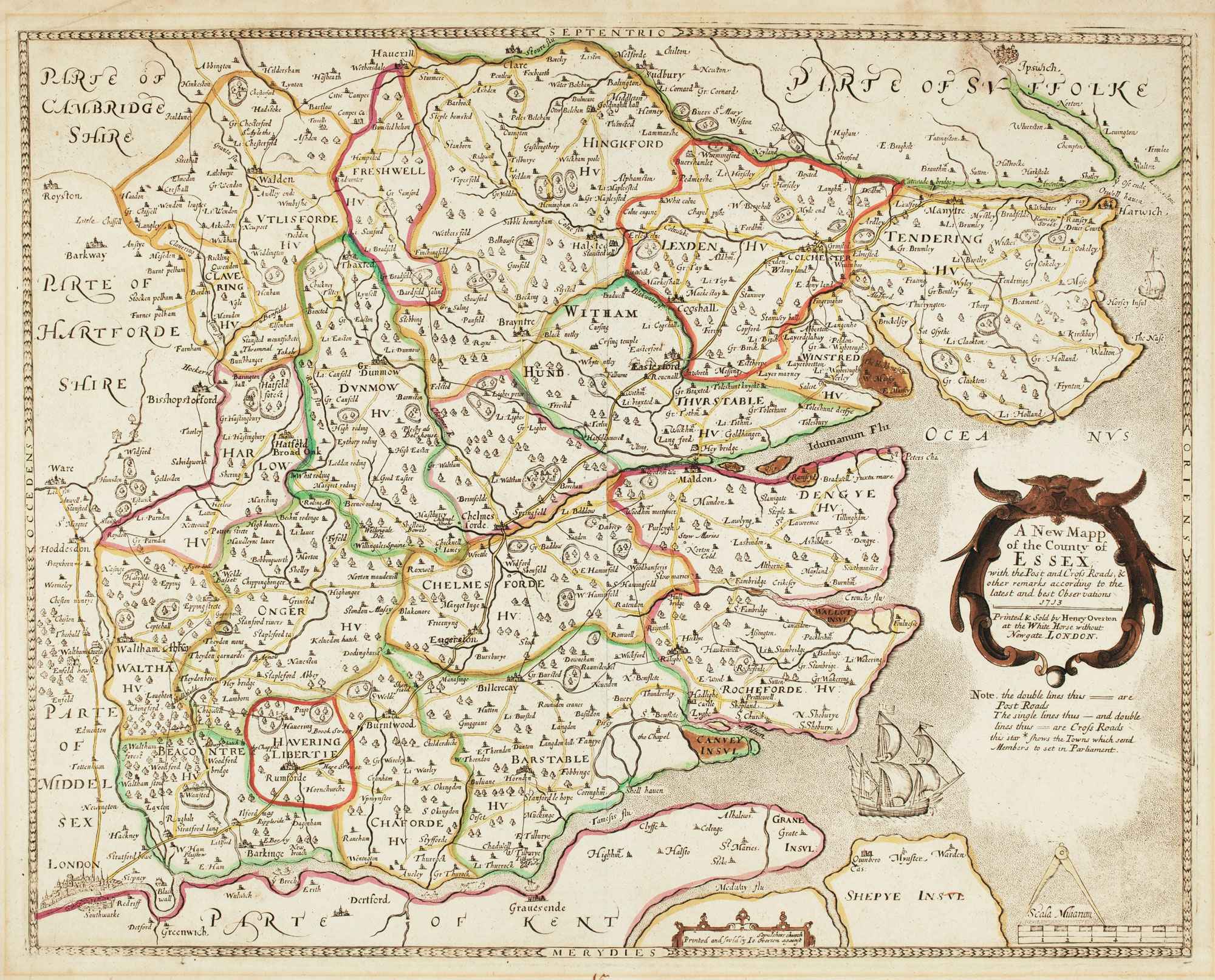 A New Mapp of the Country of Essex; with the by SMITH, William., 1713.