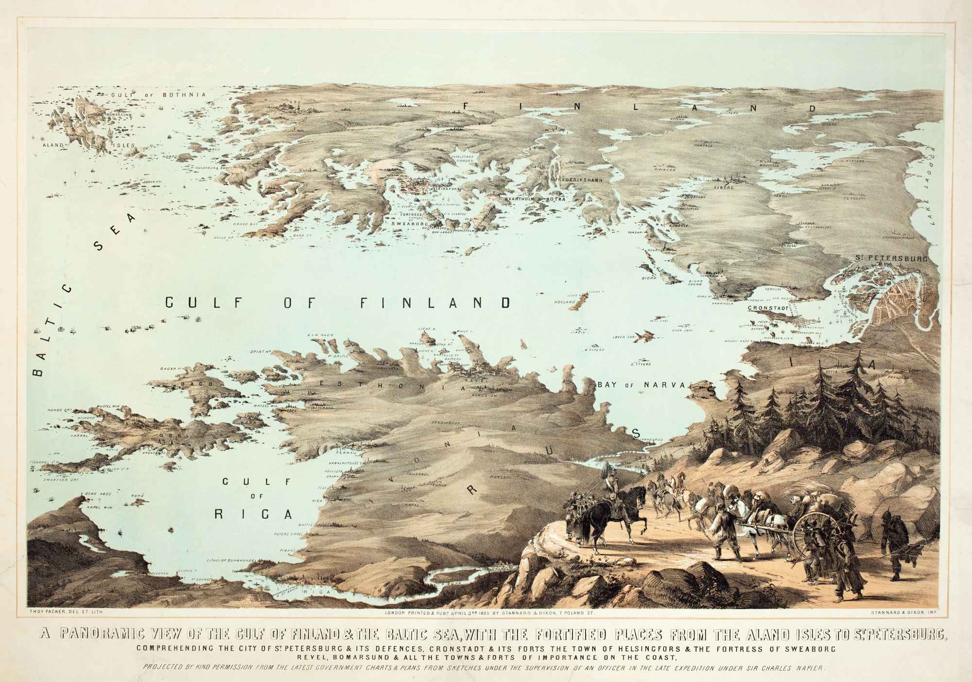 A Panoramic View of the Gulf of Finland and the by PACKER, Thomas., 1855.