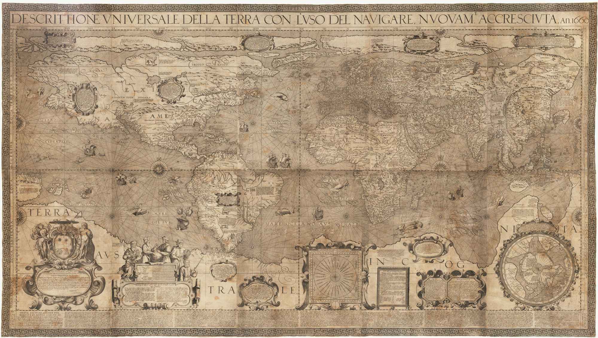 Descrittione Vniversale della Terra con l'vso del Navigare, Nvovam.e Accrescivta by ARNOLDI, Arnoldo di., 1660.