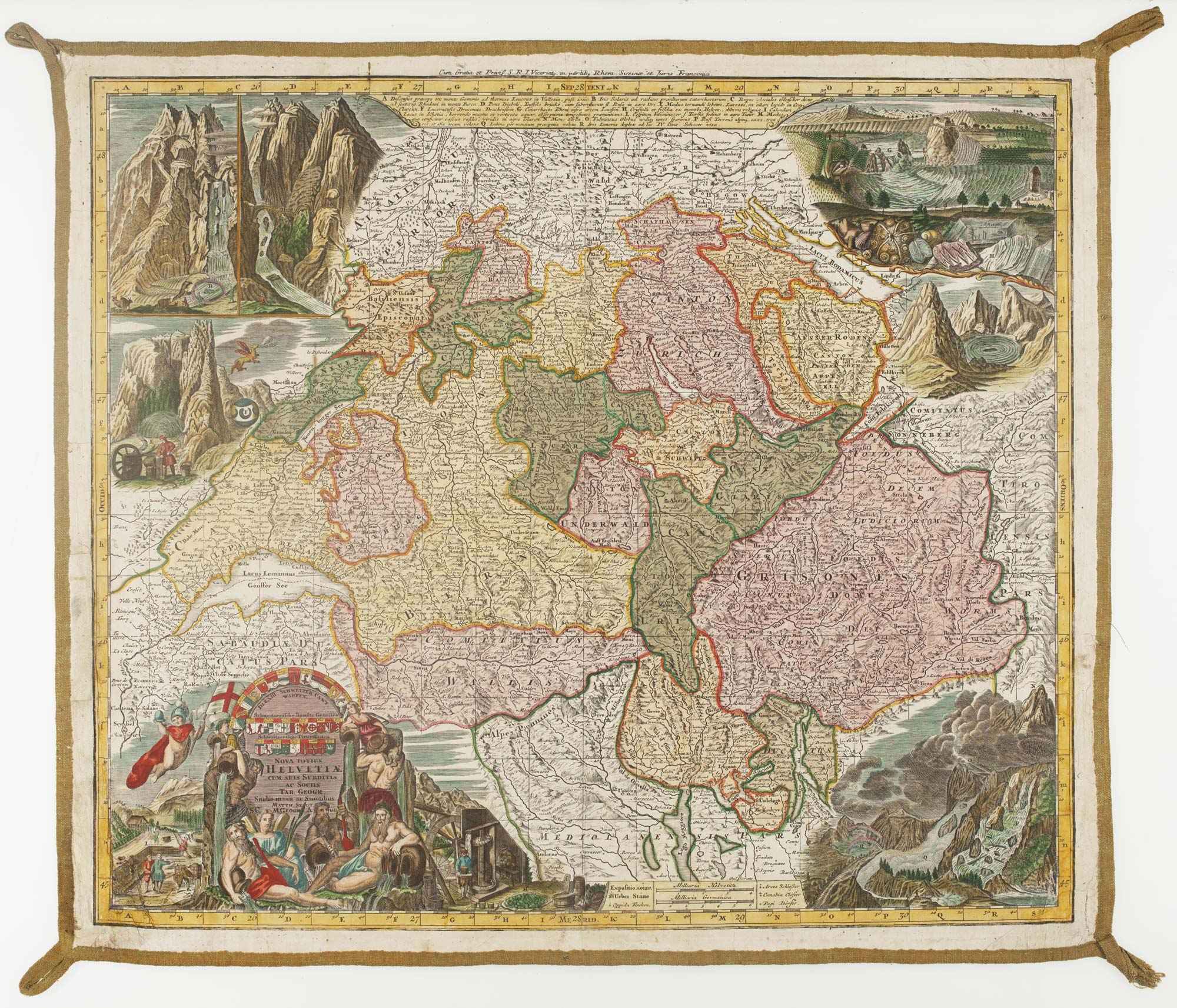 Nova Totius Helvetiae cum suis Subditis ac Sociis Tab. Geogr. by SEUTTER, Matthaus., 1740.