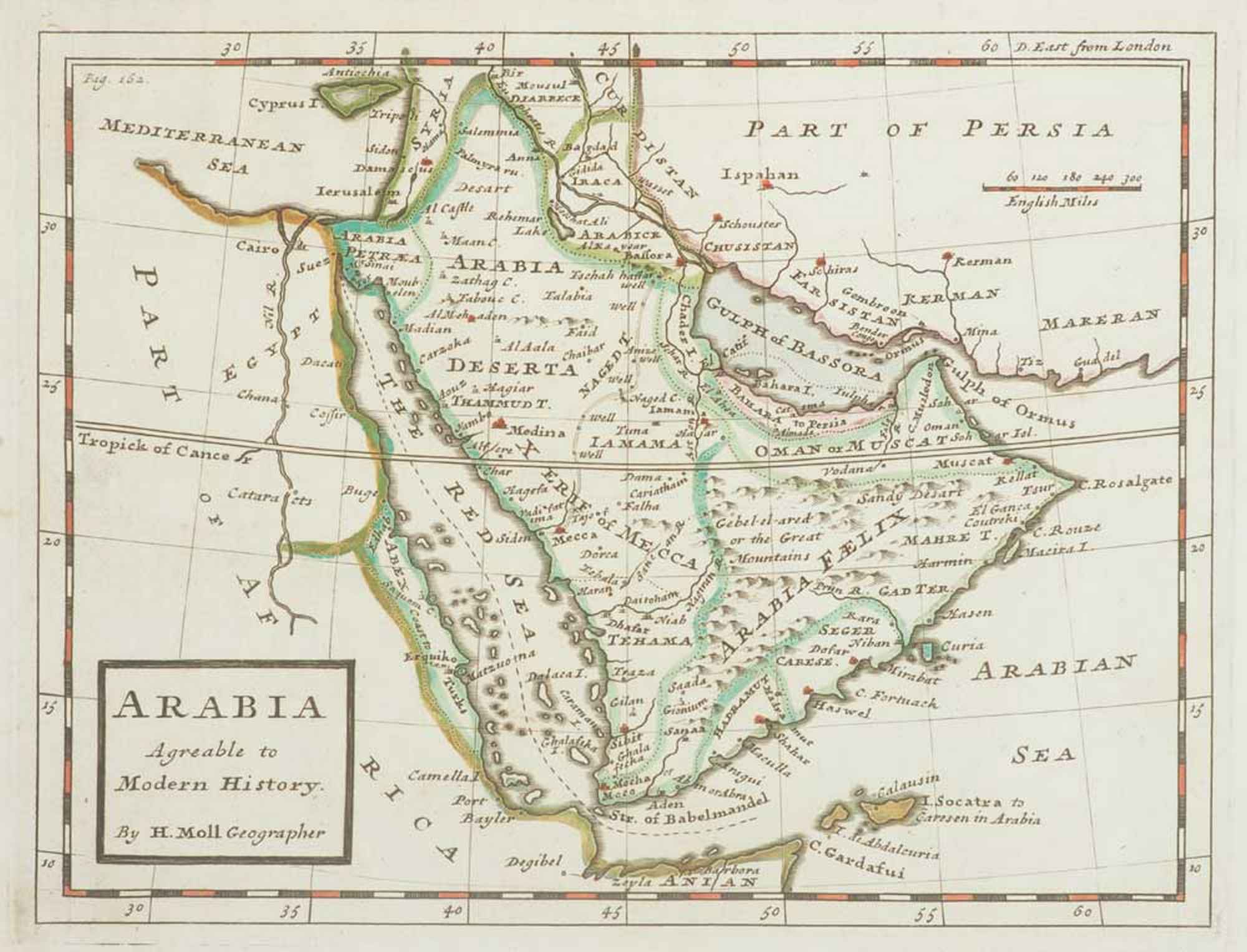 Arabia Agreable to Modern History. by MOLL, Herman., 1730.