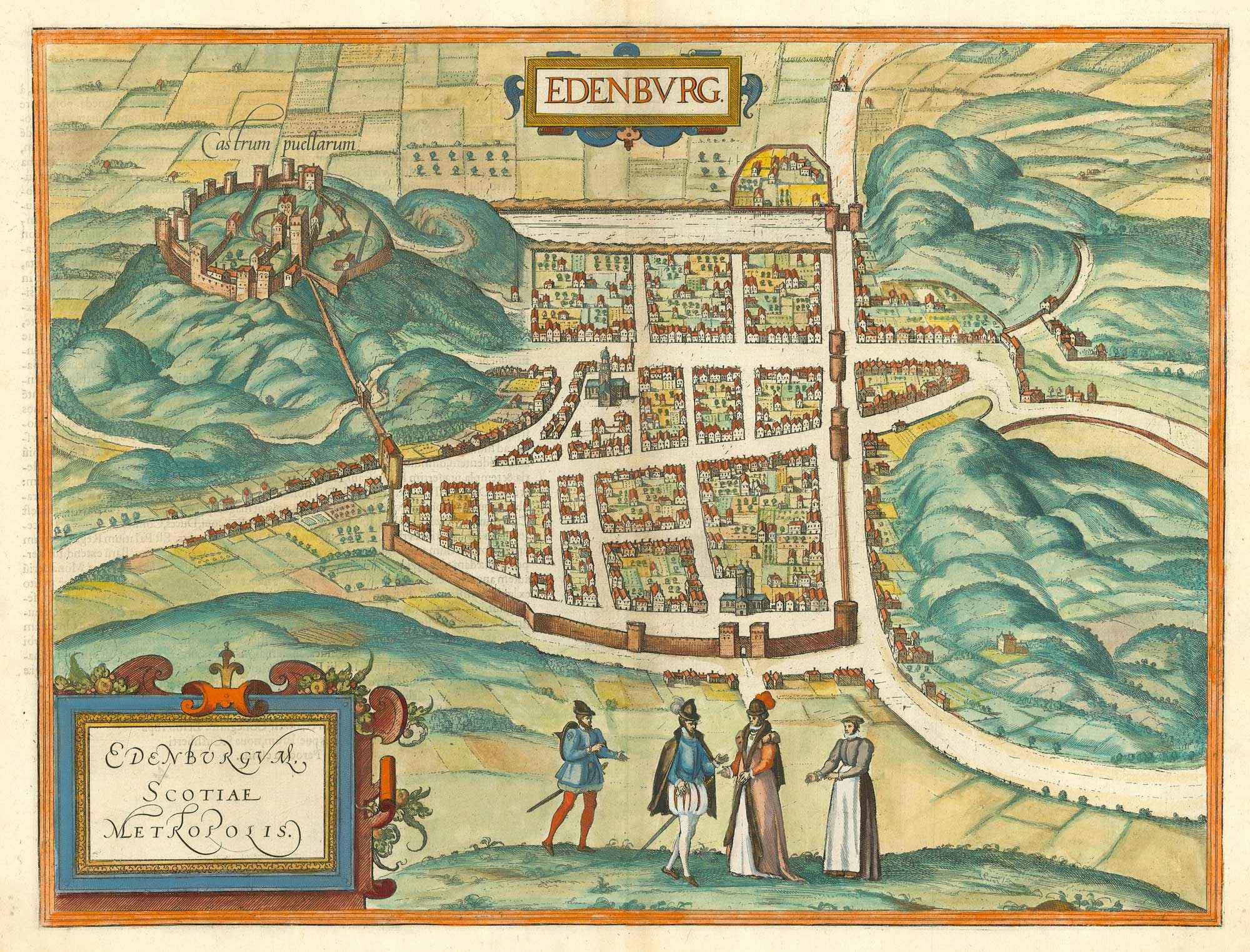 Edenburg. Edenburgum Scotiae Metropolis. by BRAUN, Georg & HOGENBERG, Frans., 1598.