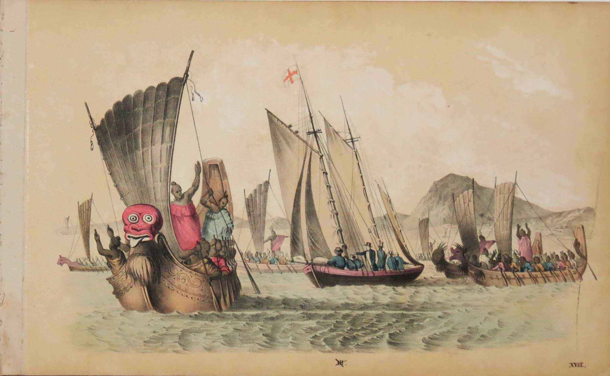 [Six plates from the New Zealand section of 'Illustrations of by JOSENHANS, Joseph Friedrich., 1855.