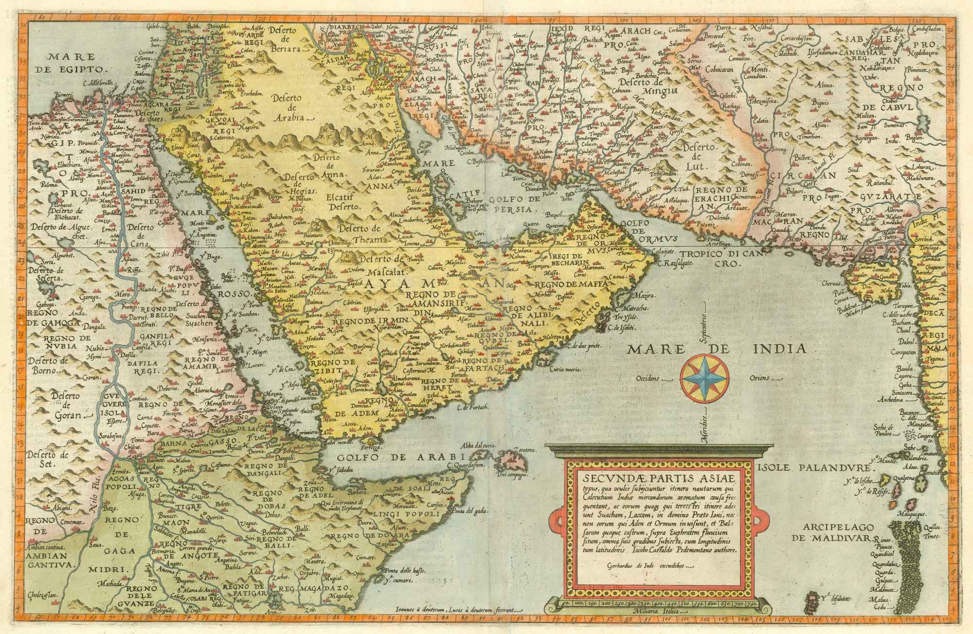 Secundae Partis Asiae typus... by DE JODE, Gerard., 1578.