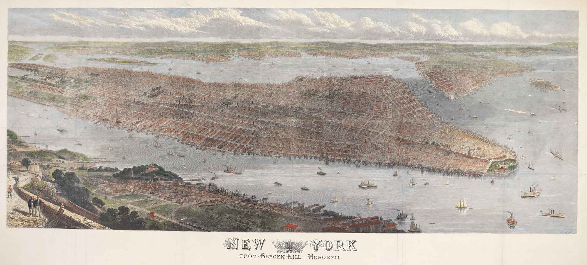 New York from Bergen Hill: Hoboken. by SULMAN, Thomas., 1876.