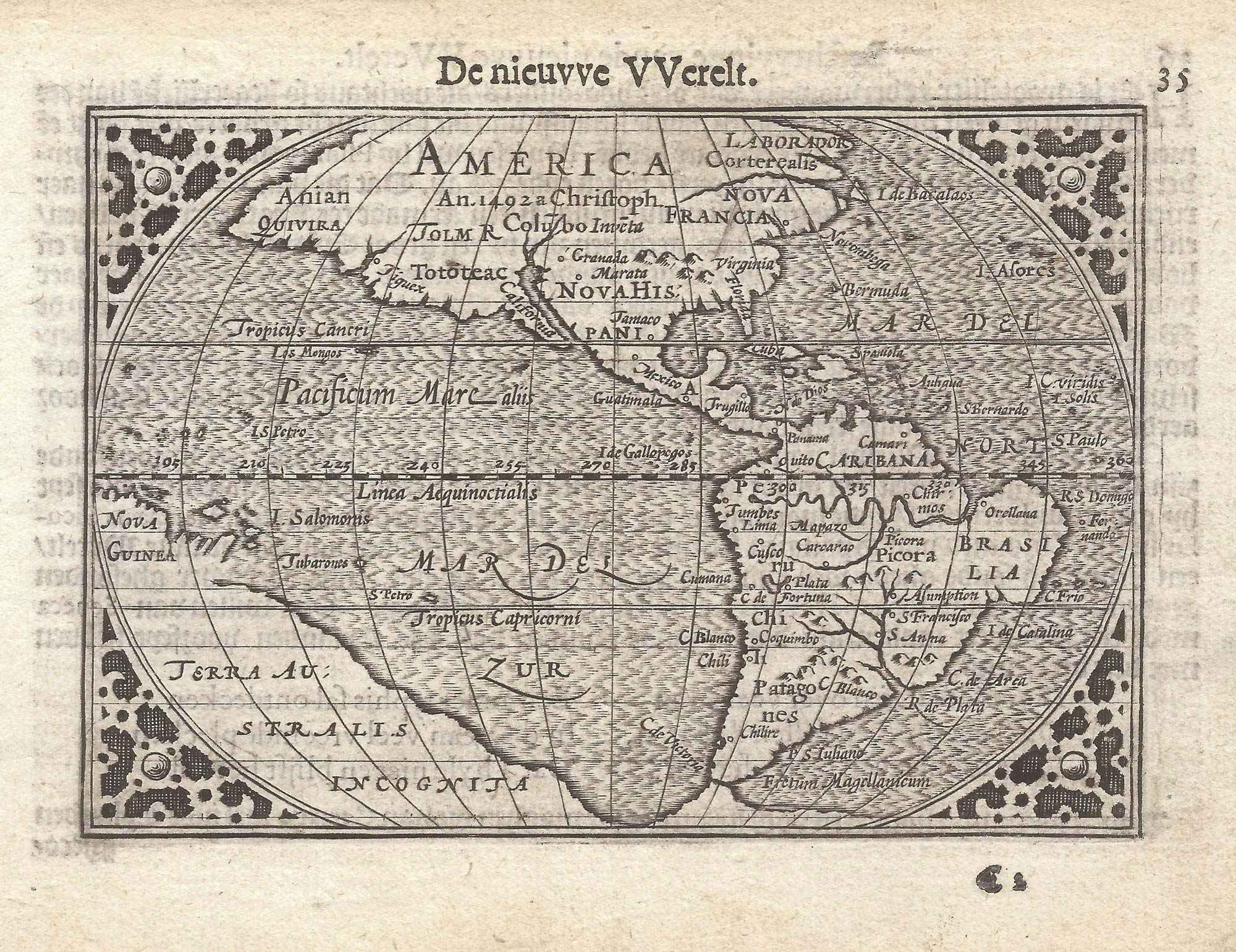 America. by LANGENES, Barent., 1599.
