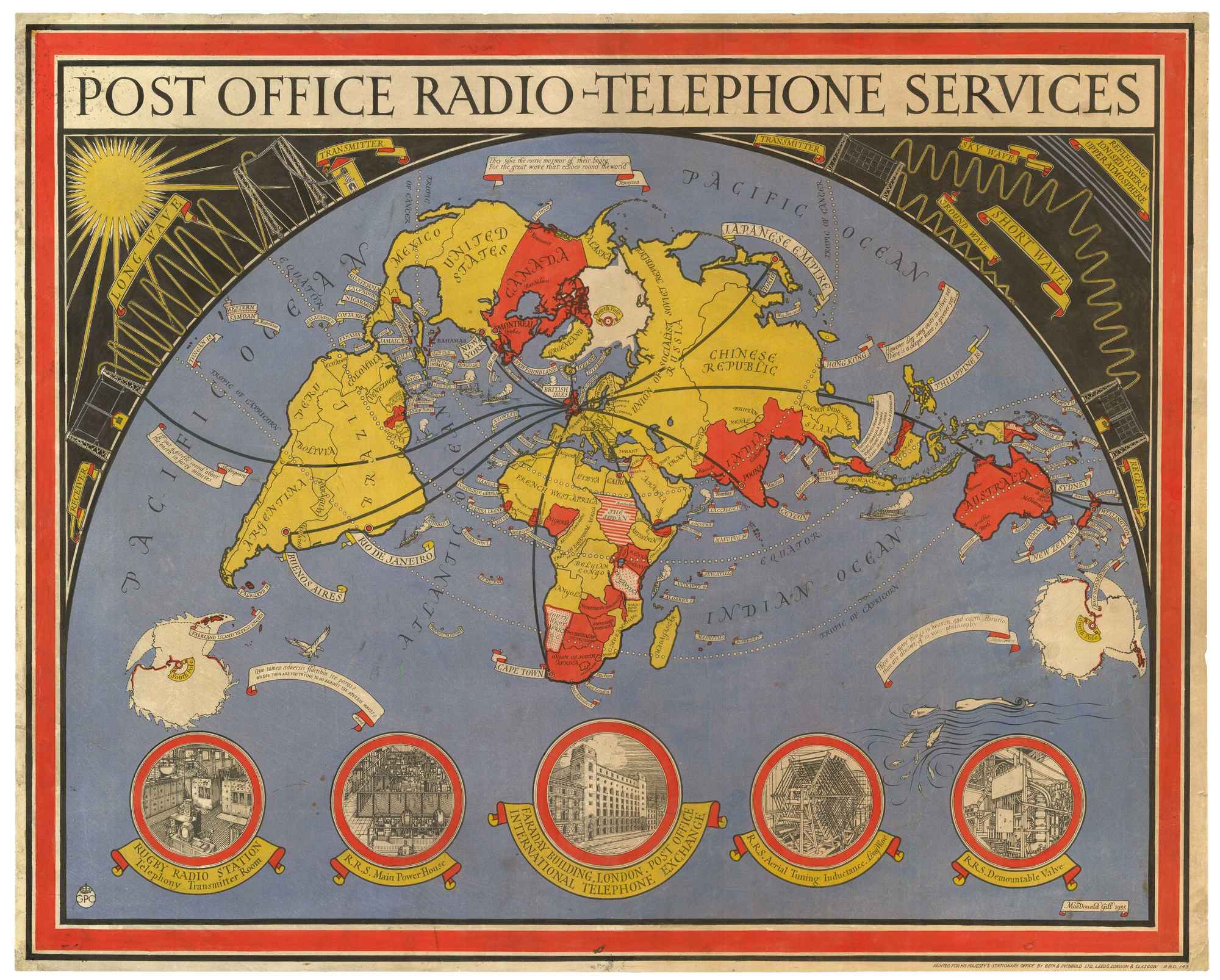 Post Office Radio-Telephone Services. by GILL, Leslie MacDonald., 1935.