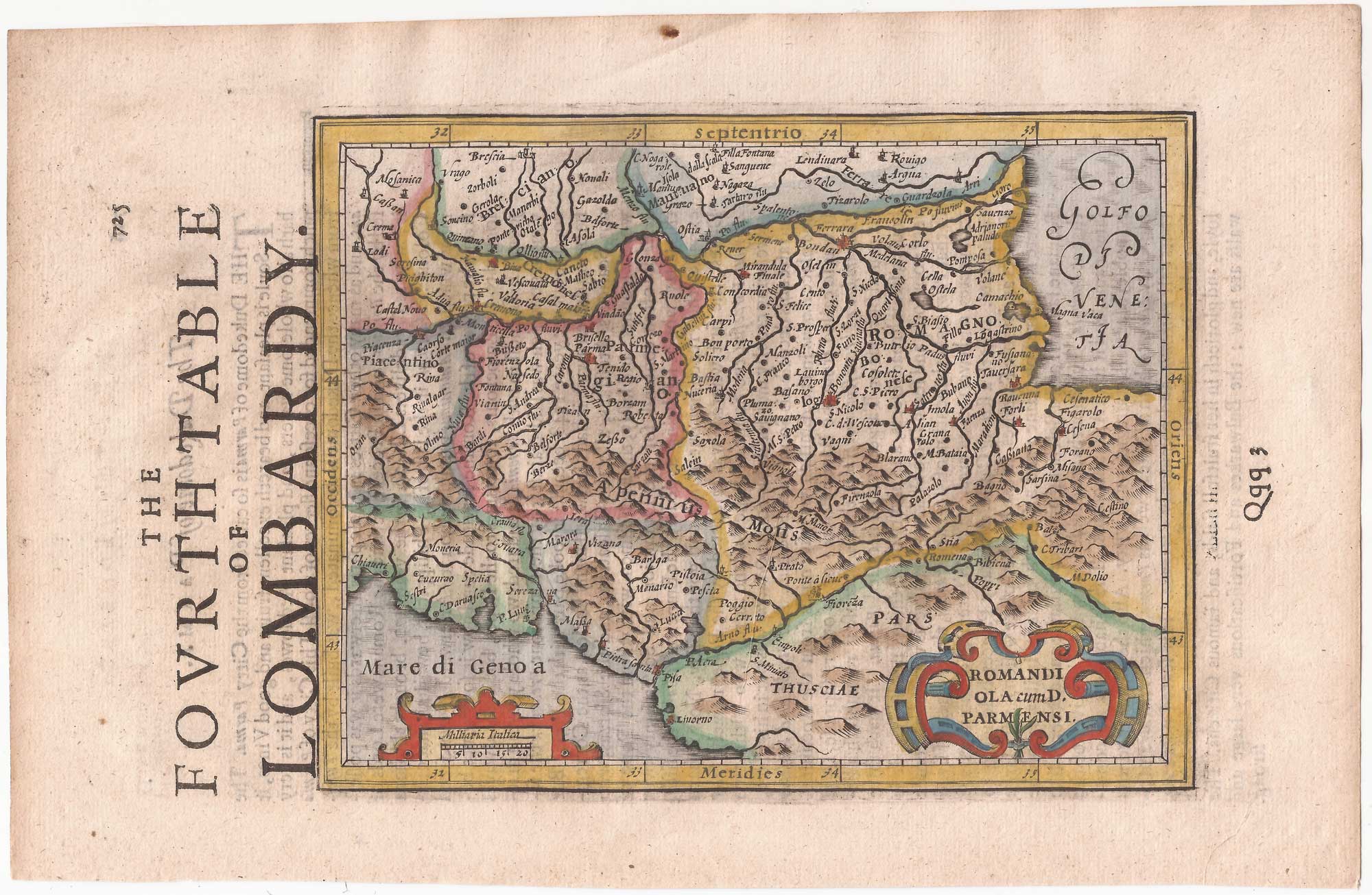 Romandiola cum D. Parmensi. by HONDIUS, Jodocus., 1635.