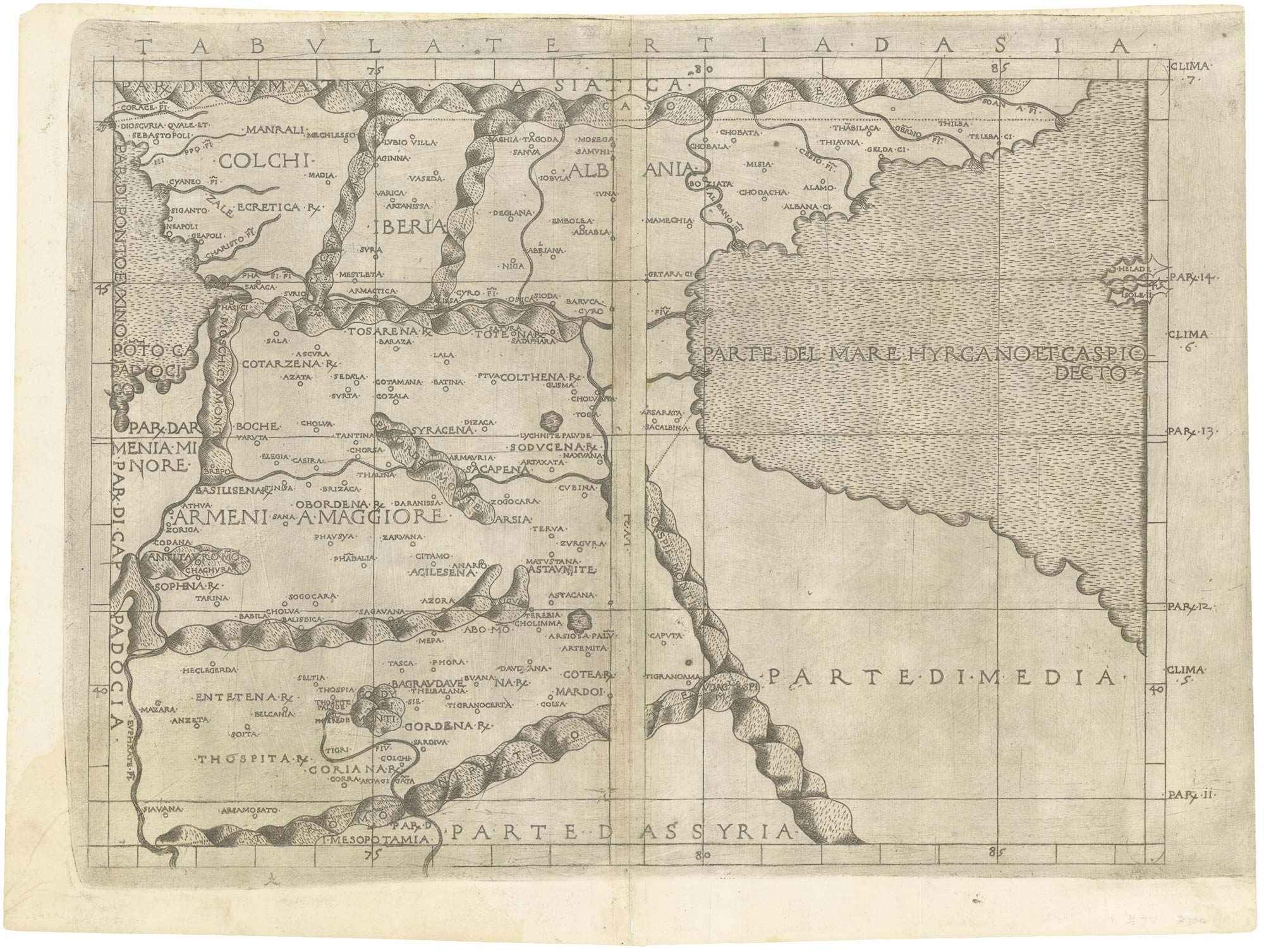 Tabula Tertia d Asia. by BERLINGHIERI, Francesco de Nicola., 1482.