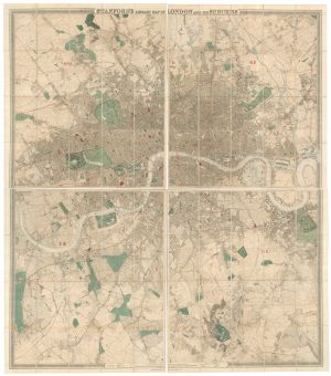 Stanford's Library Map of London and Its Suburbs. by STANFORD, Edward., 1861.