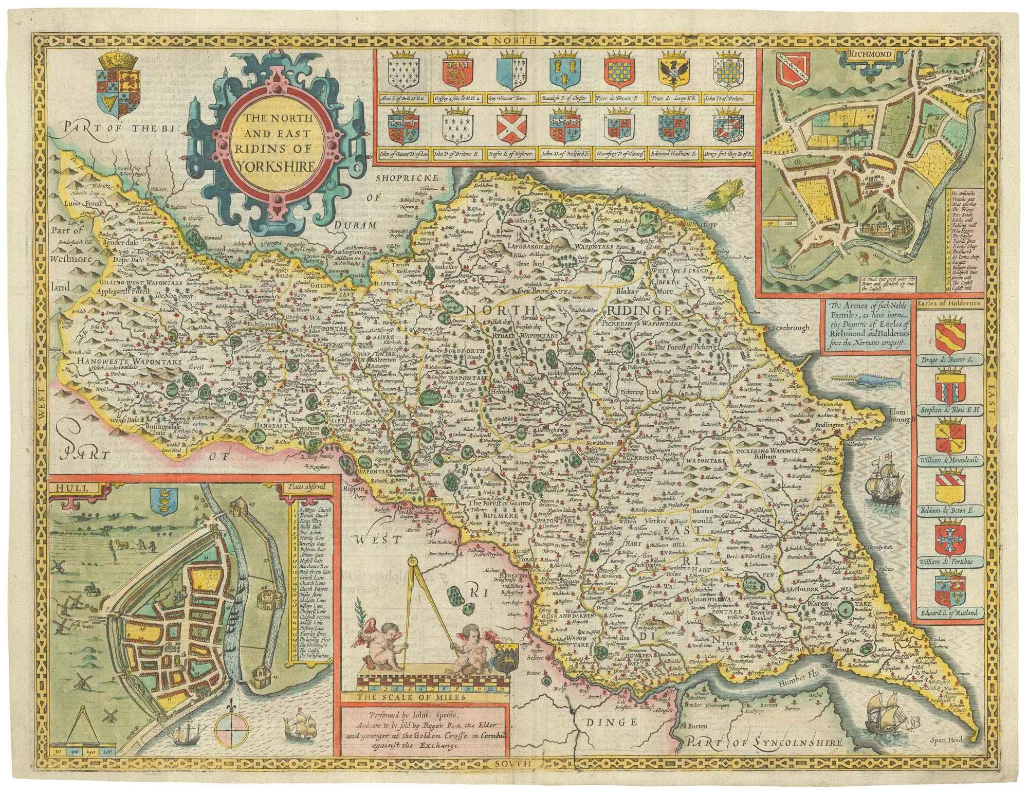 The North and East Ridins of Yorkshire. by SPEED, John., 1665.