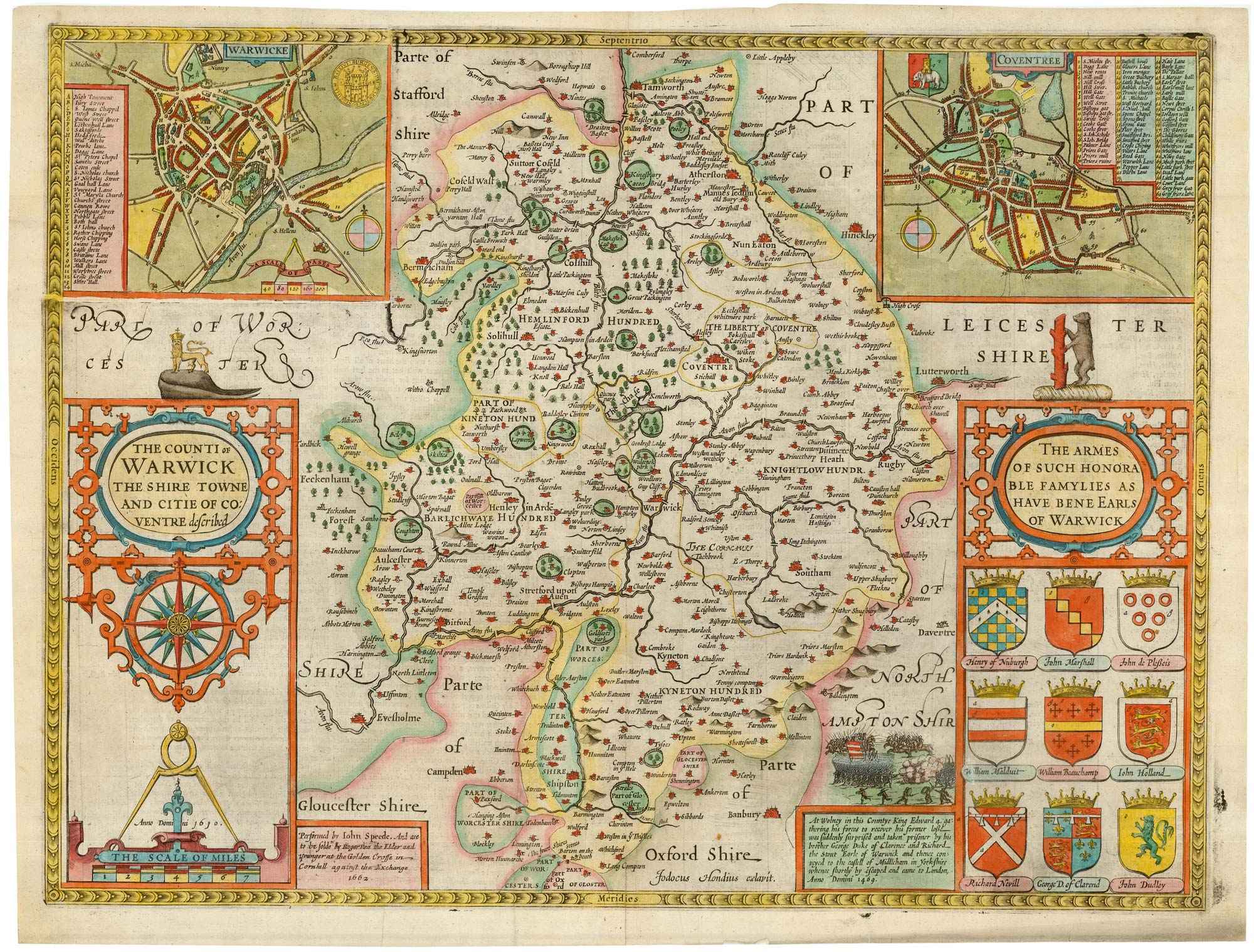 The Countie of Warwick, The Shire Towne and Citie of by SPEED, John., 1665.