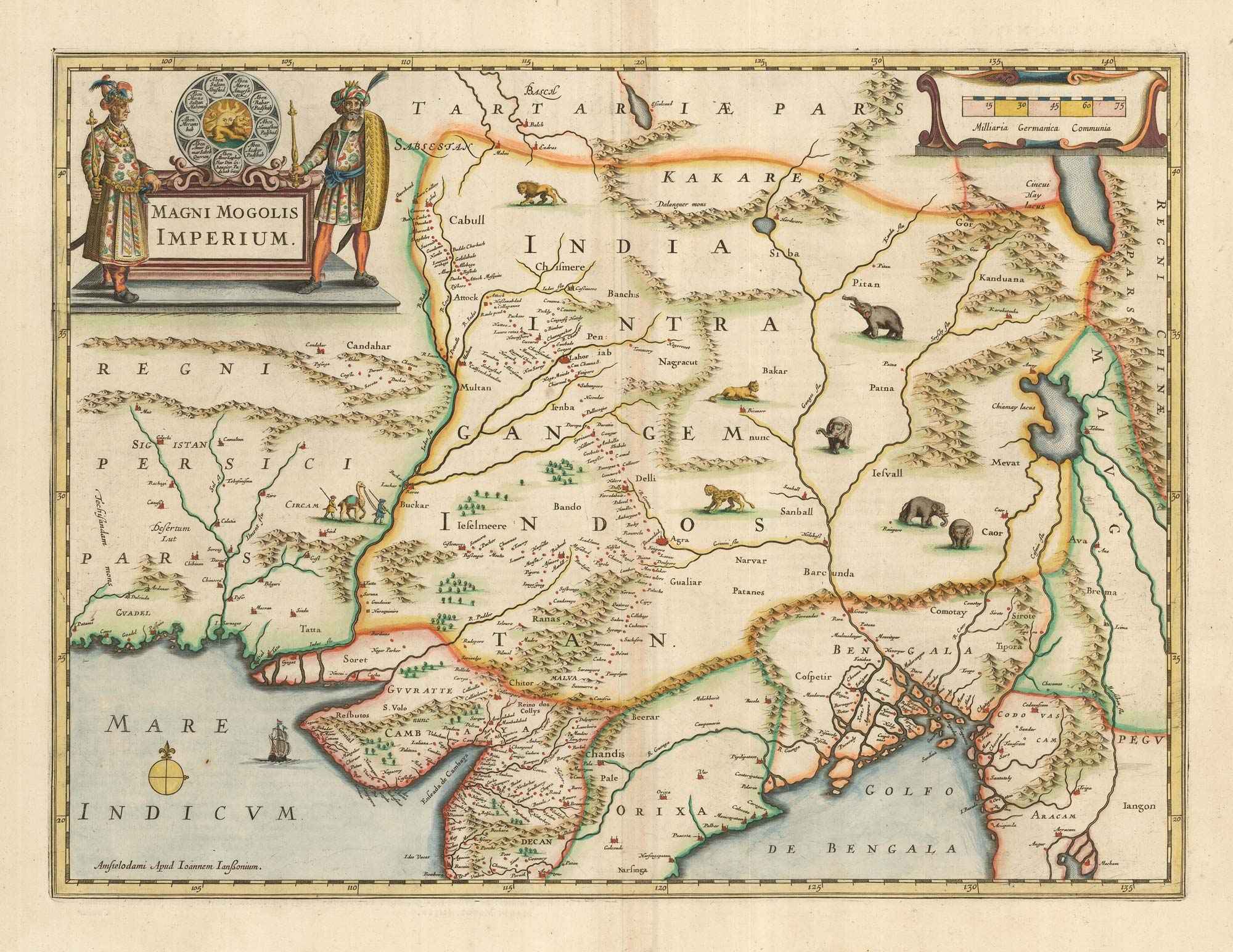 Magni Mogolis Imperium. by HONDIUS, Henricus., 1650.