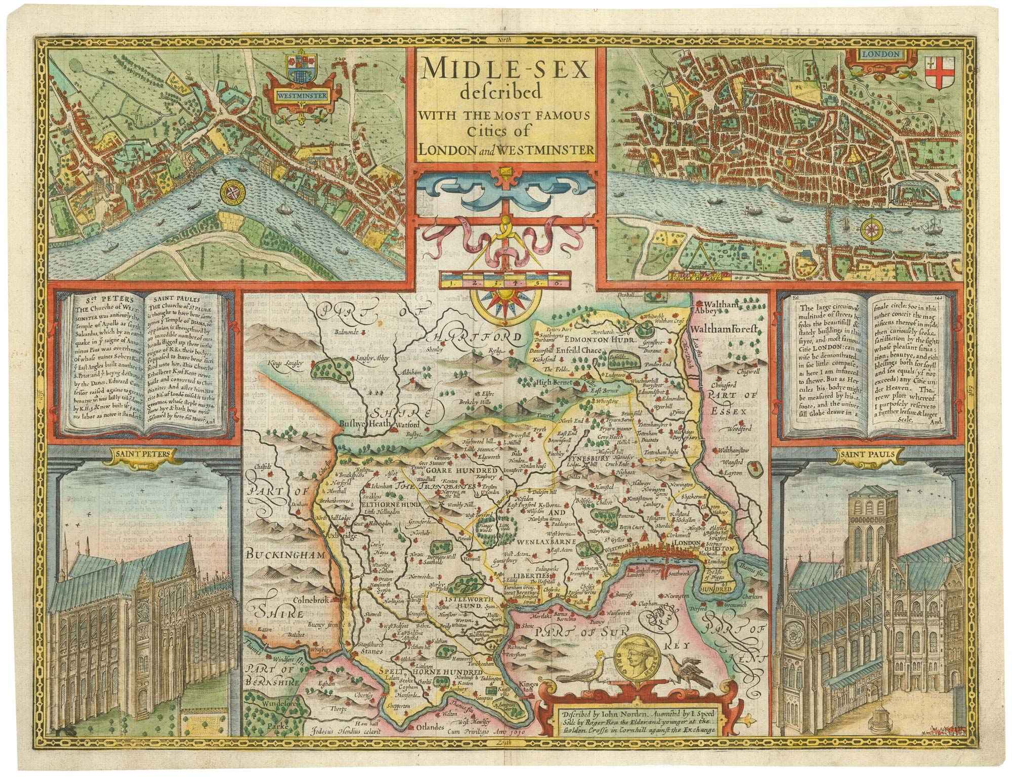 Midlesex described with the Most Famous Cities of London and by SPEED, John., 1665.