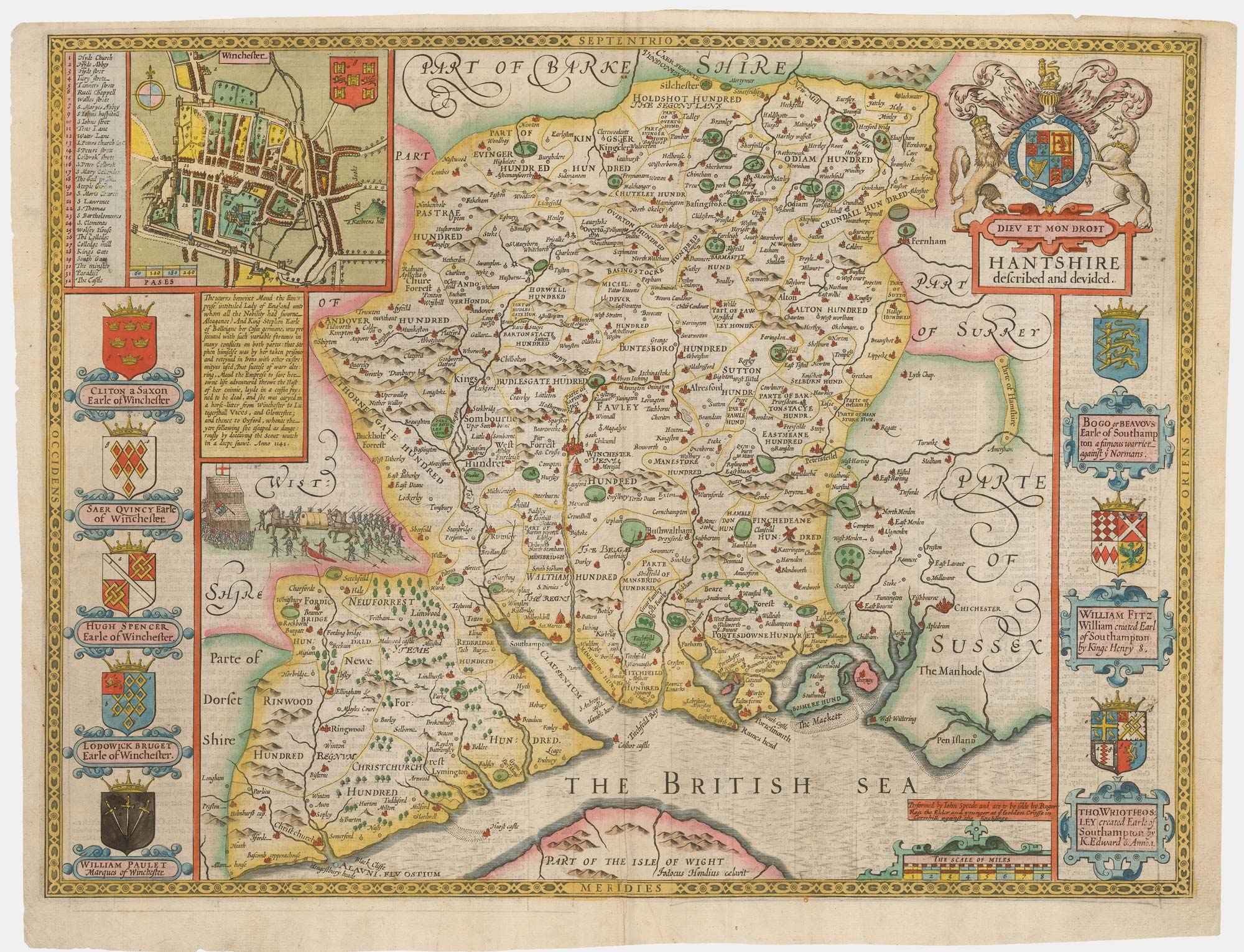 Hantshire described and devided. by SPEED, John., 1665.