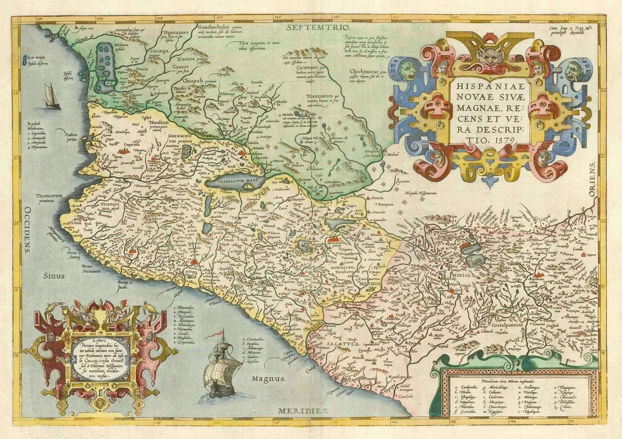 Hispaniae Novae Sivae Magnae, Recens et Vera Descriptio. 1579. by ORTELIUS, Abraham., 1584.