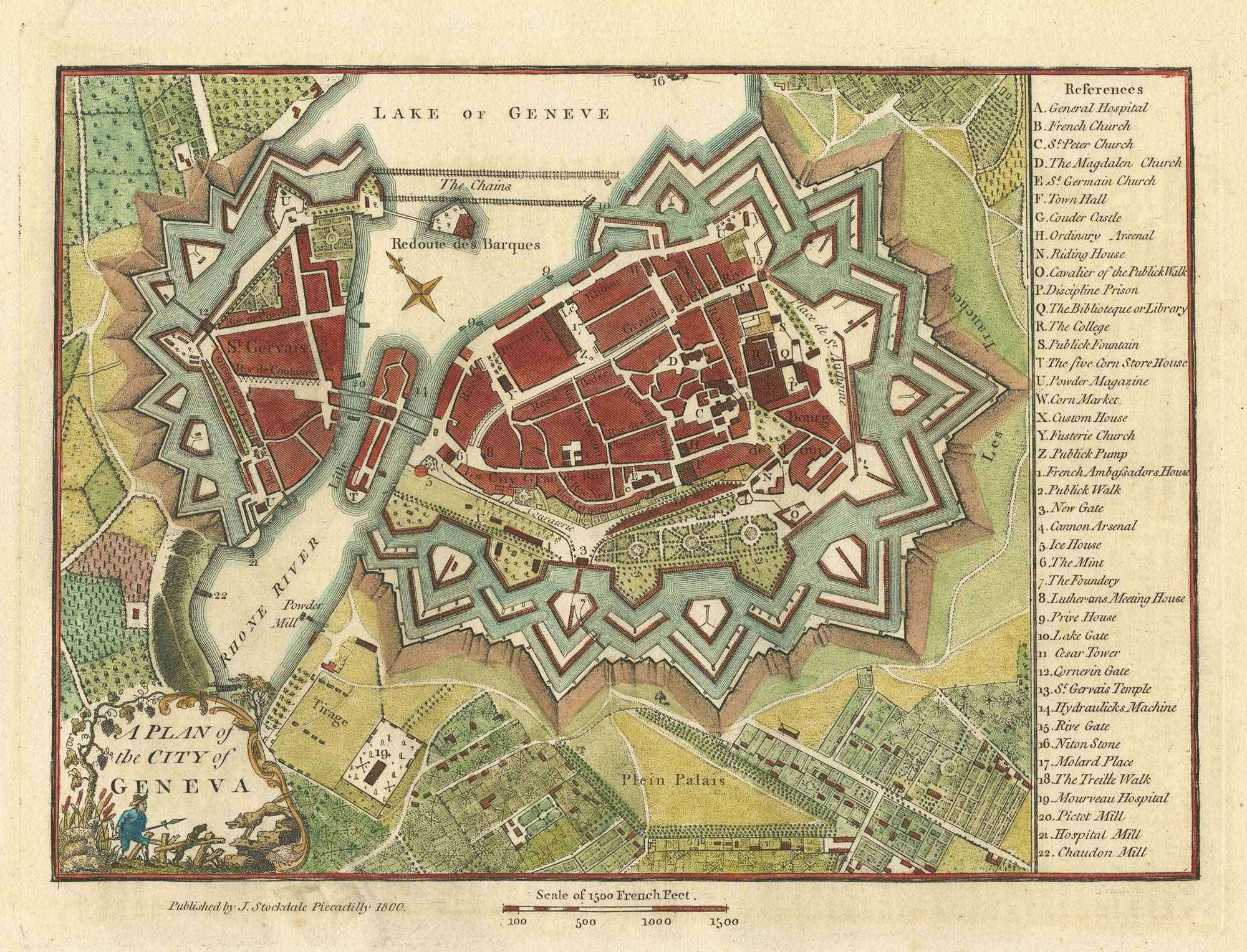 A Plan of the City of Geneva. by ANDREWS, John., 1800.