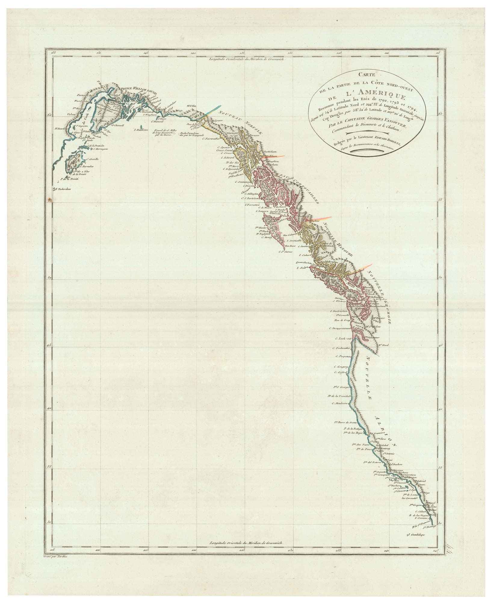Carte de la Partie de la Côte Nord-Ouest de L'Amérique by VANCOUVER, Capt. George., 1820.