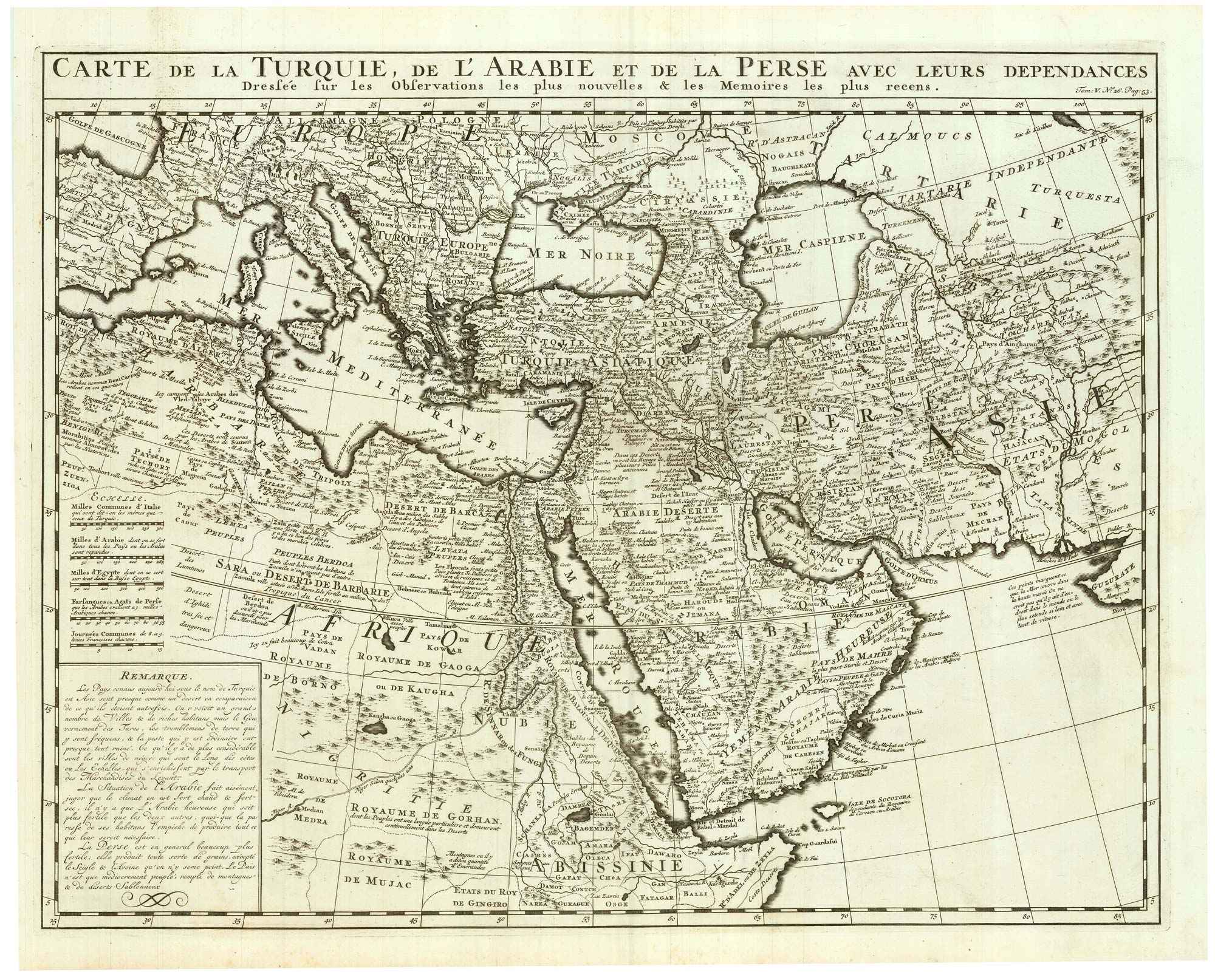 Carte de la Turquie, de L'Arabie et de la Perse by CHATELAIN, Henri Abraham., 1720.