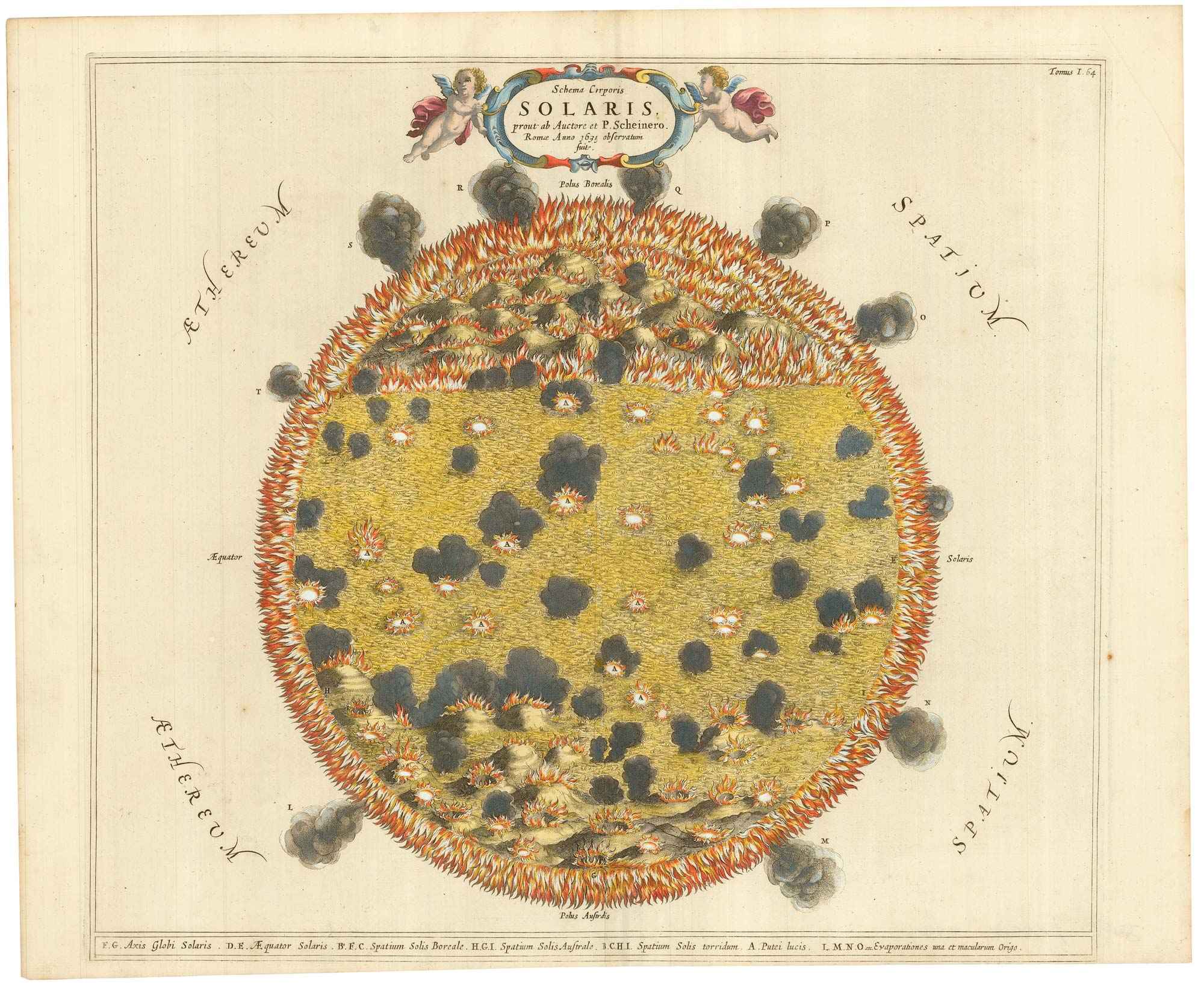 Schema Corporis Solaris prout ab Auctore et P. Scheinero. Romae by KIRCHER, Athanasius., 1665.