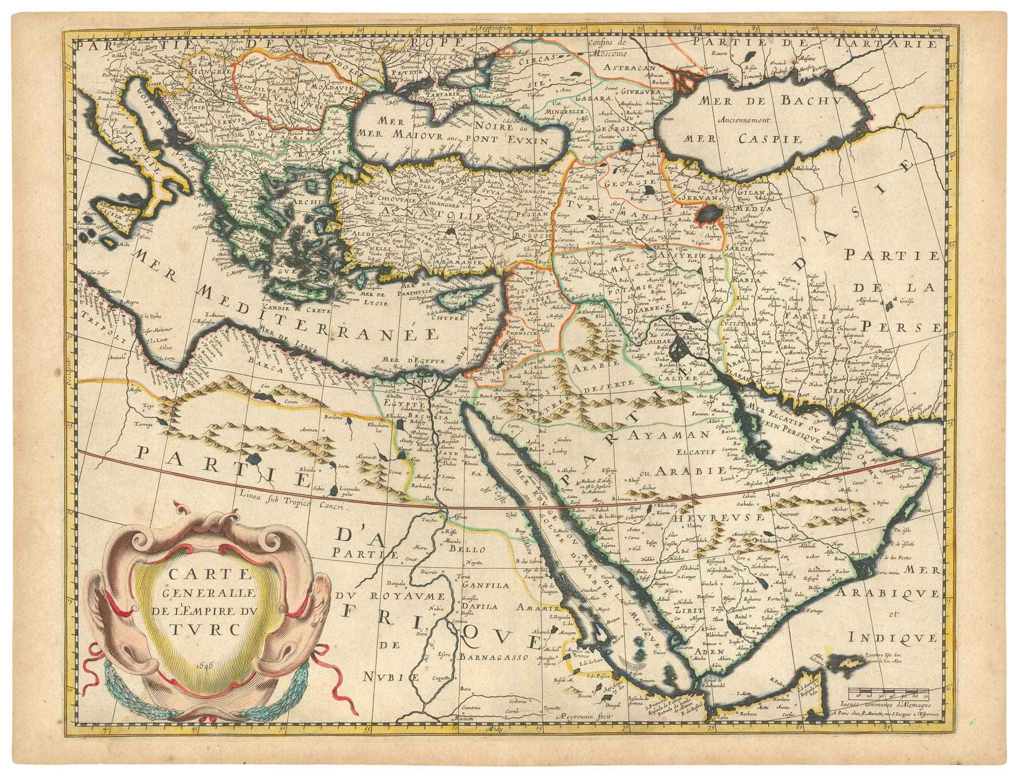 Carte Generalle de L'Empire du Turc. 1646. by MARIETTE, Pierre., 1650.