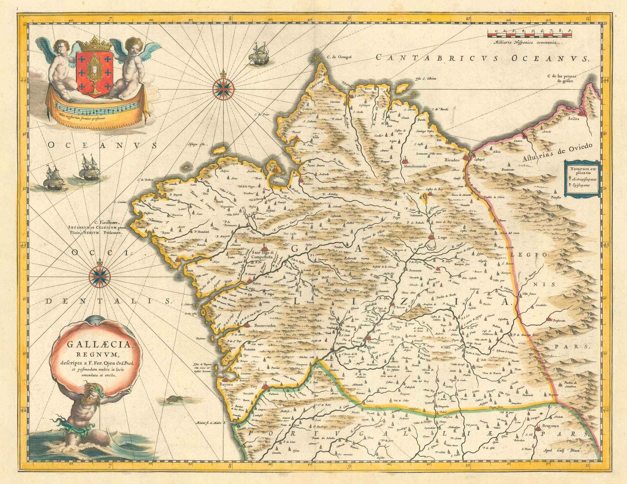 Gallaecia, Regnum descripta a F. Fer. by BLAEU, Willem Janszoon., 1640.