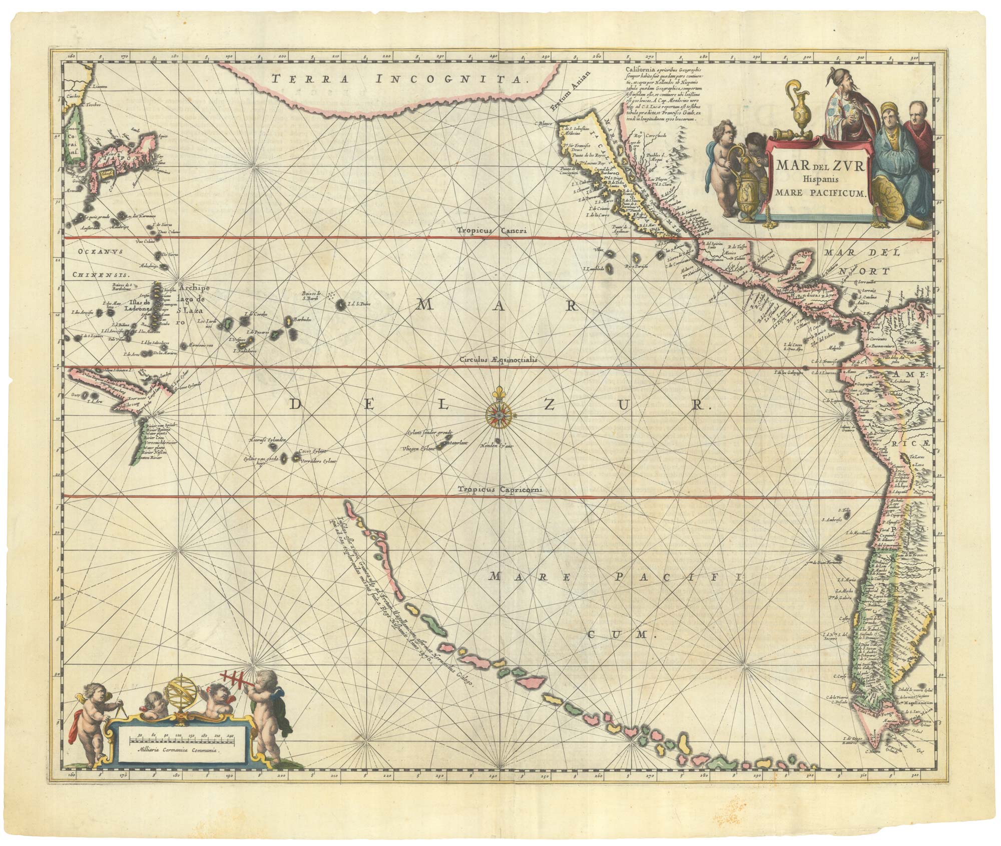 Mar del Zur Hispanis Mare Pacificum. by JANSSON, Jan., 1650.