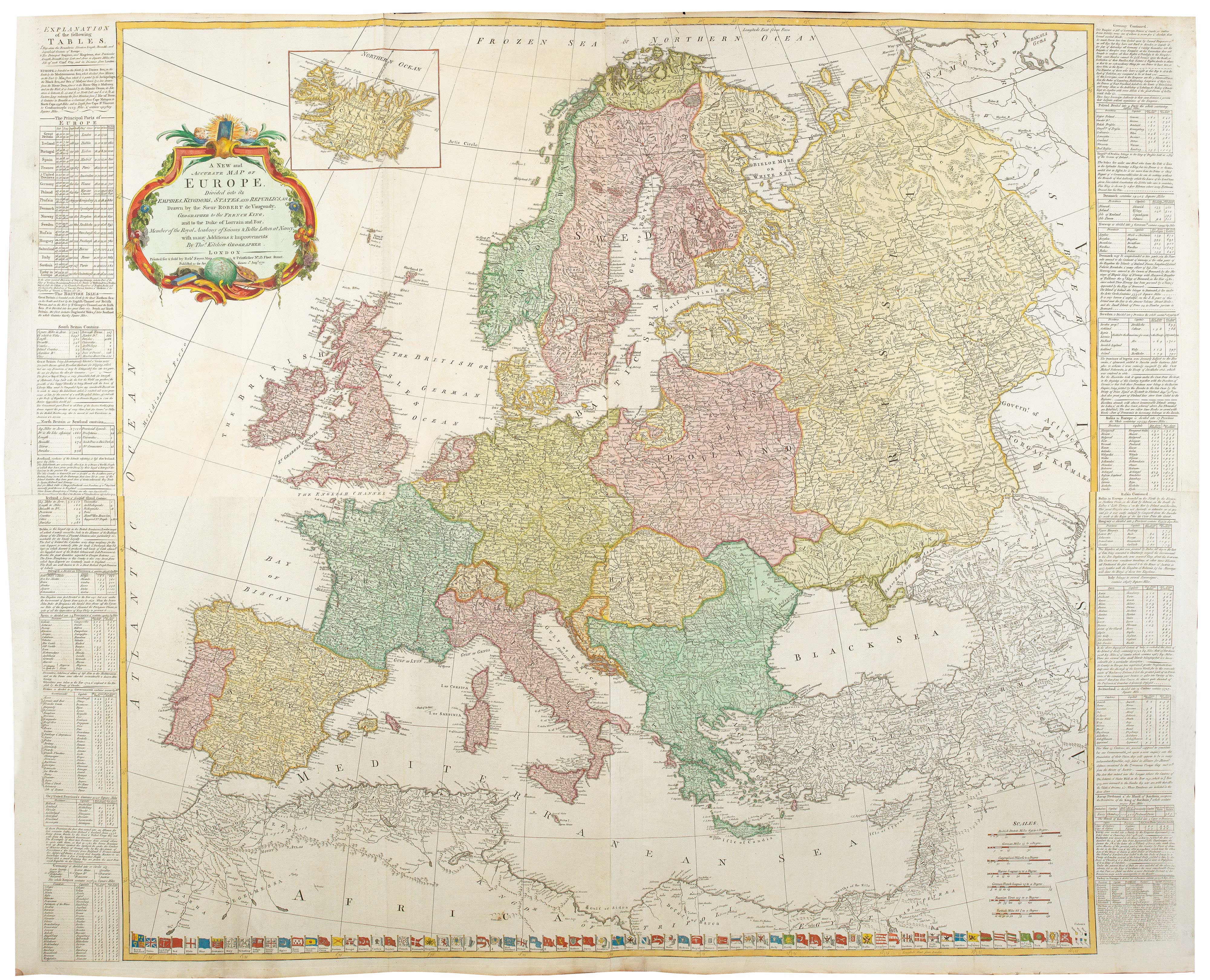 Kitchin Europe wall map 1772