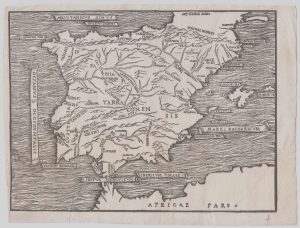 Woodcut Spain and Portugal