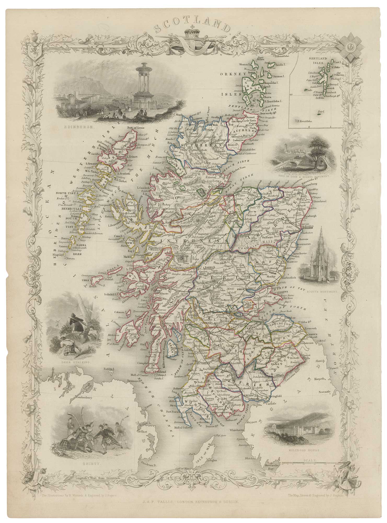Scotland. by TALLIS, John., 1851.
