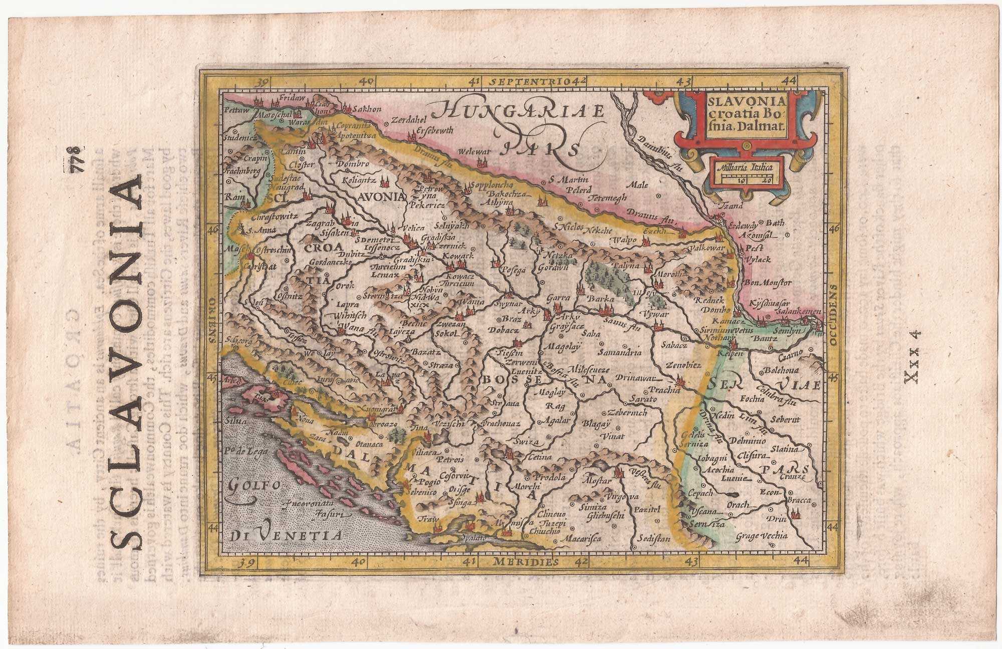 Hondius Croatia and Bosnia English Miniature