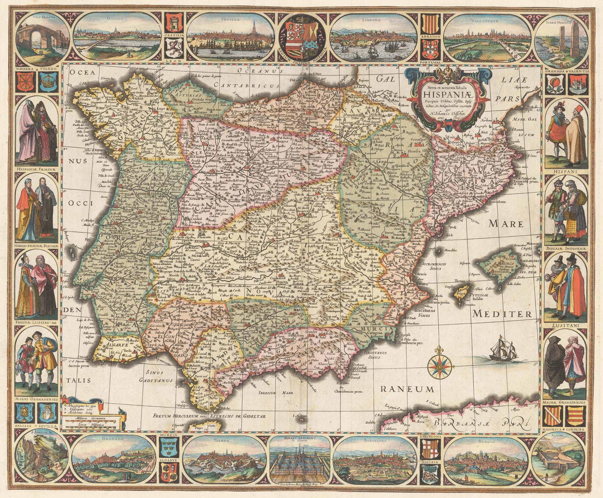 Visscher Iberia Carte à Figure