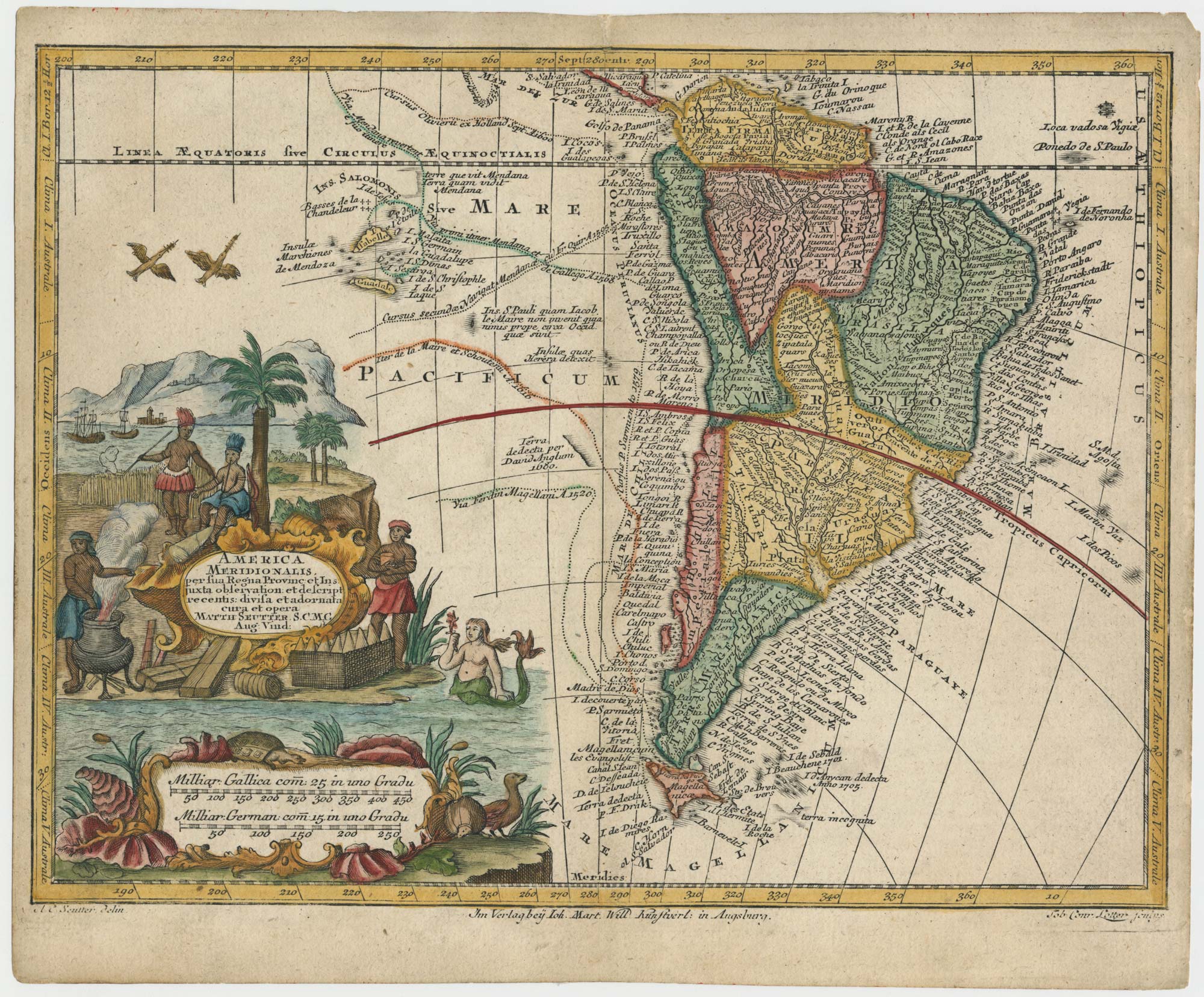 Seutter South America miniature