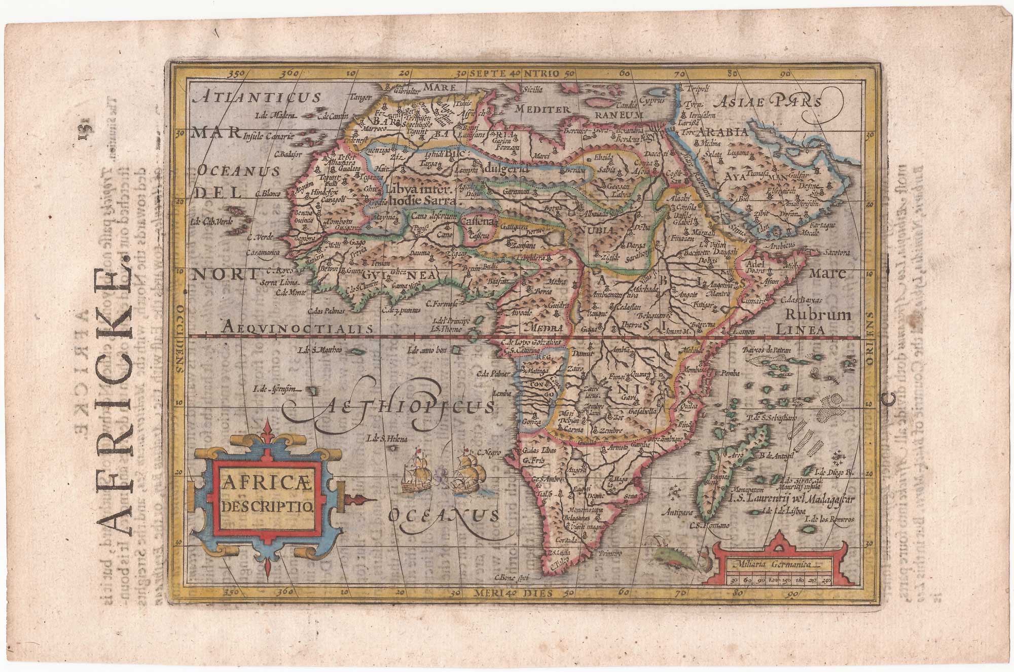 Hondius Africa English Miniature