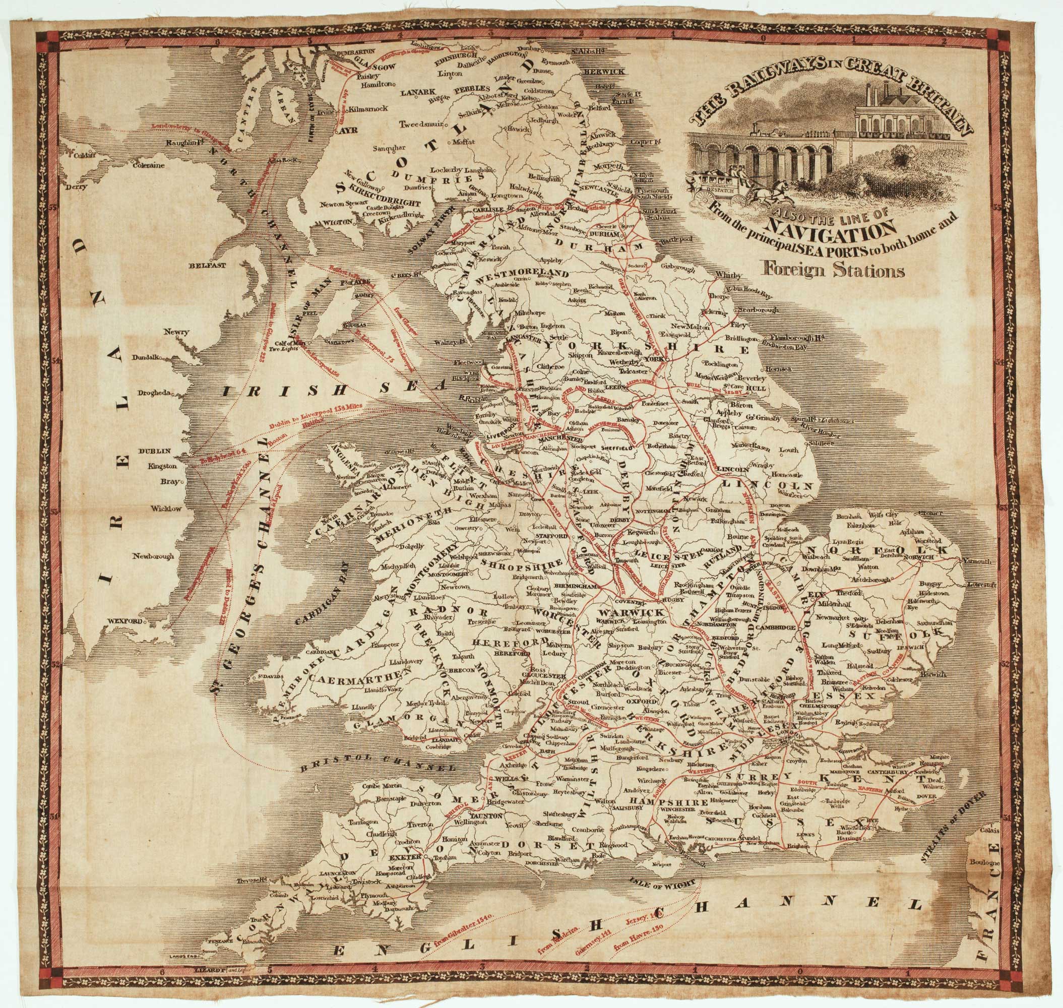 Bradshaw Cloth railway map