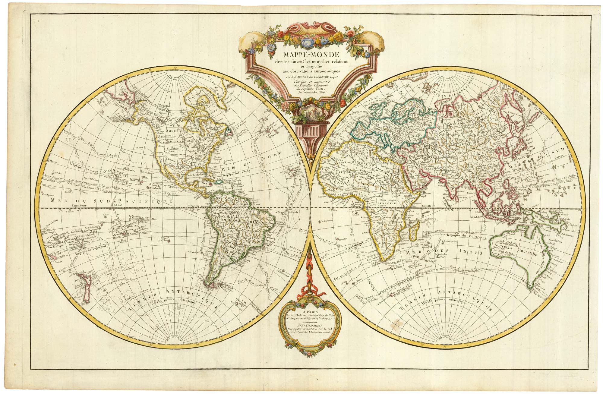 Robert de Vaugondy World 1792