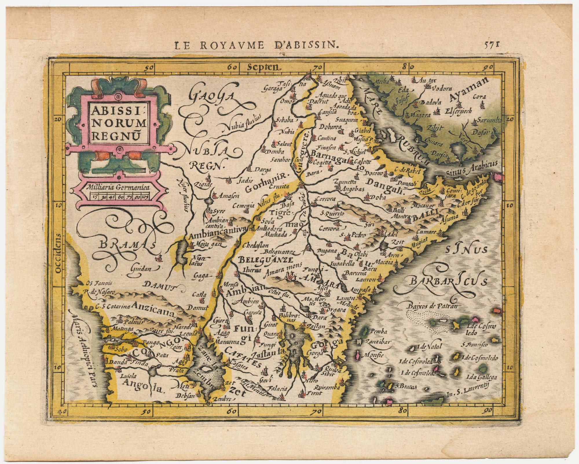 Hondius Abyssinia English Miniature