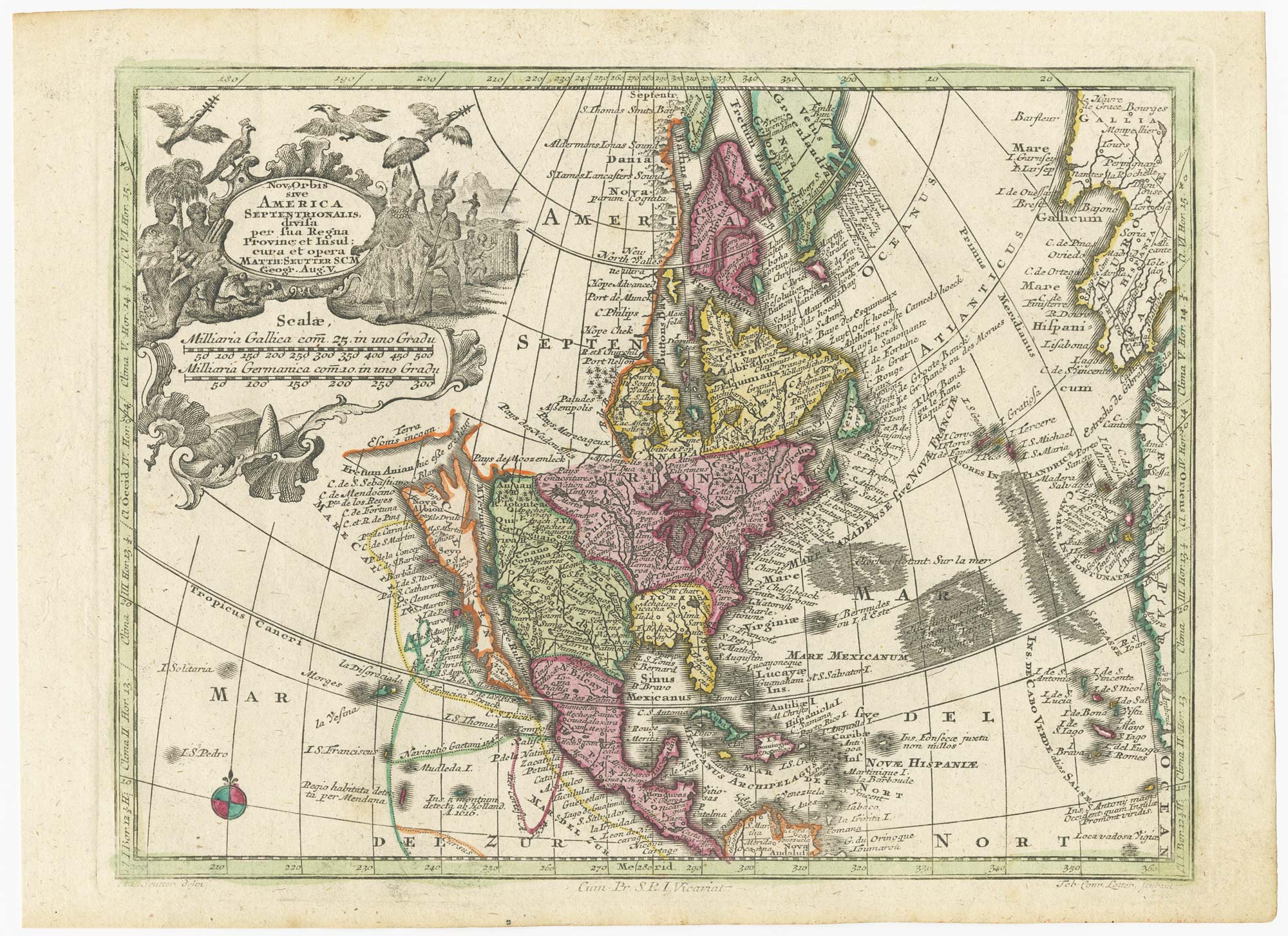 Seutter North America miniature