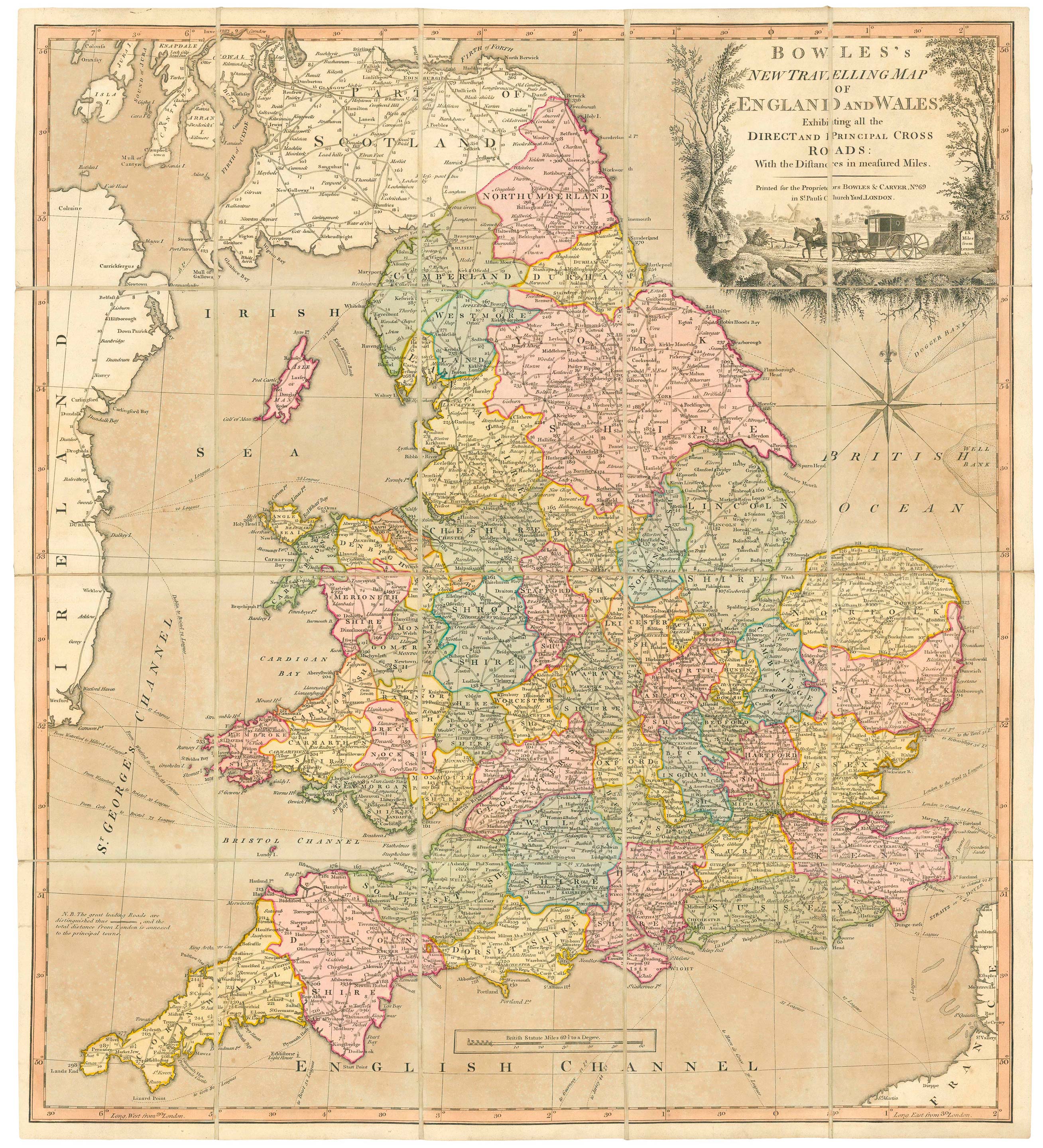 Bowles England Travelling Map