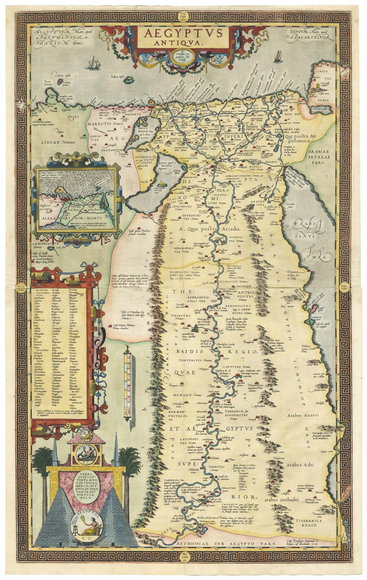 Ortelius Ancient Egypt 2 sheet