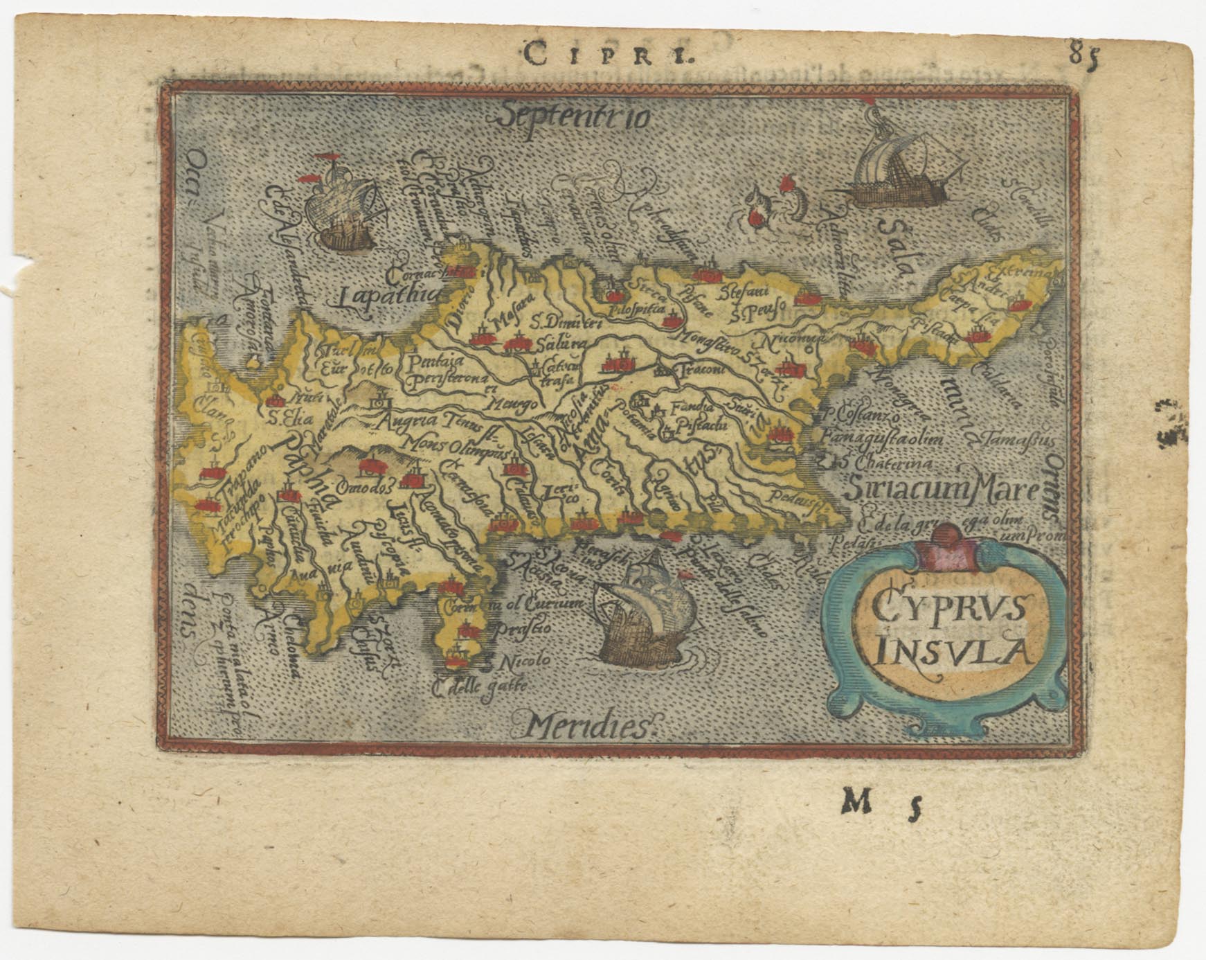 Ortelius Cyprus Galle