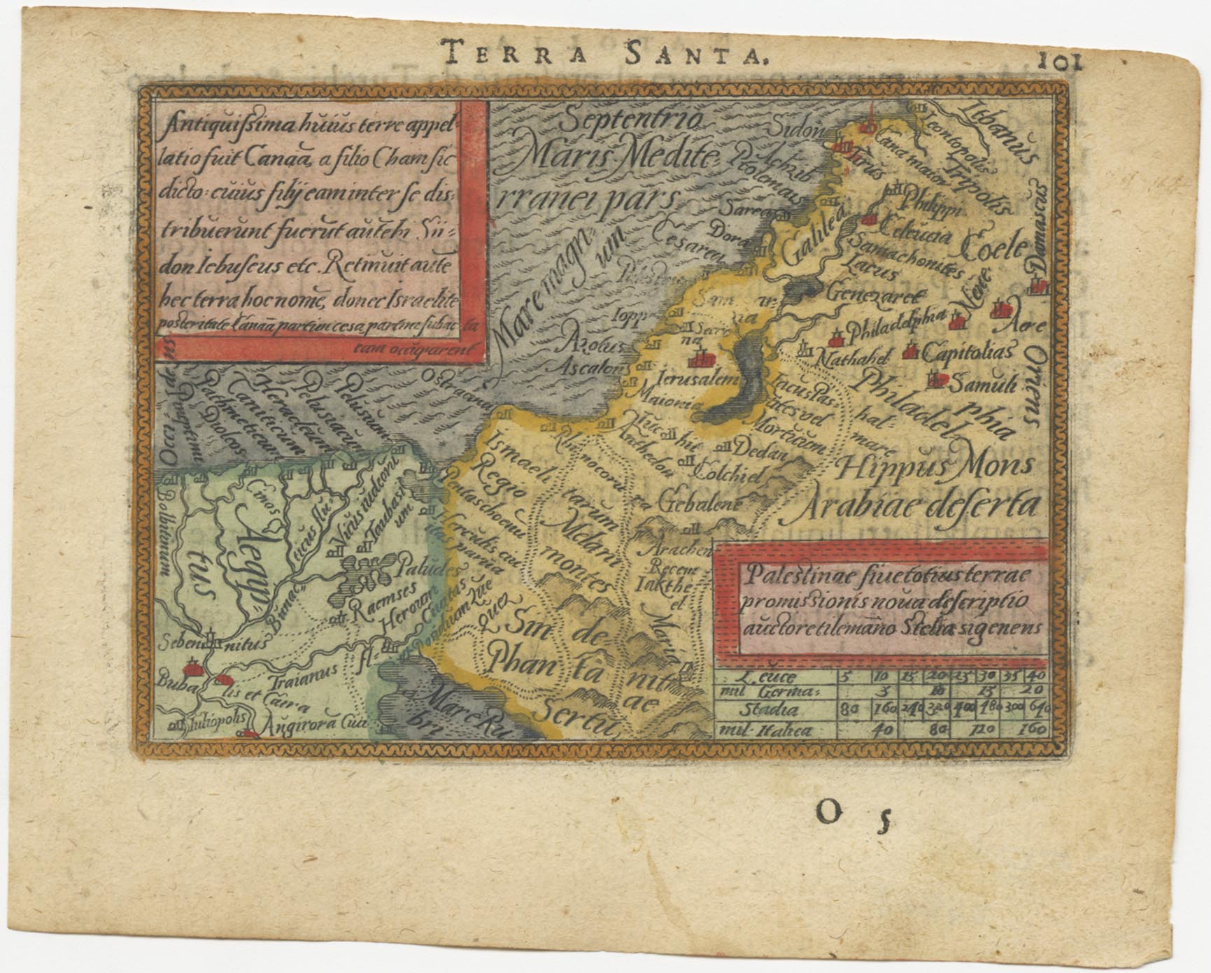 Ortelius Holy Land Galle